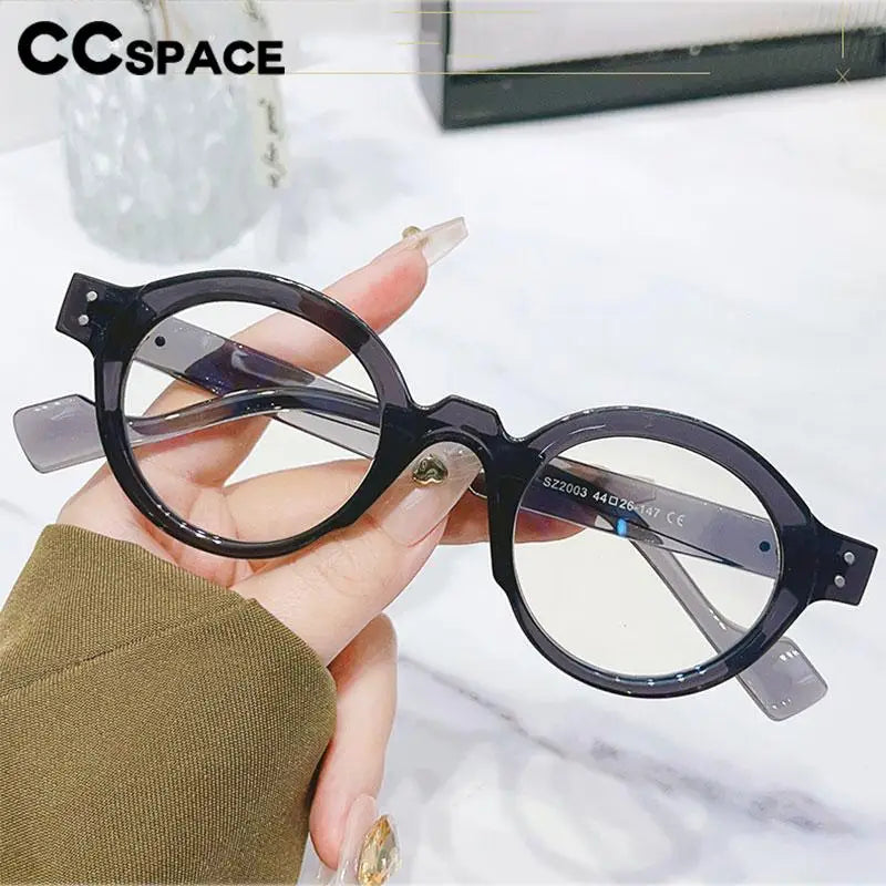 CCspace Unisex Full Rim Round Polycarbonate Reading Glasses R57194 - Stylish & Durable for Reading, Computer Work & Daily Use