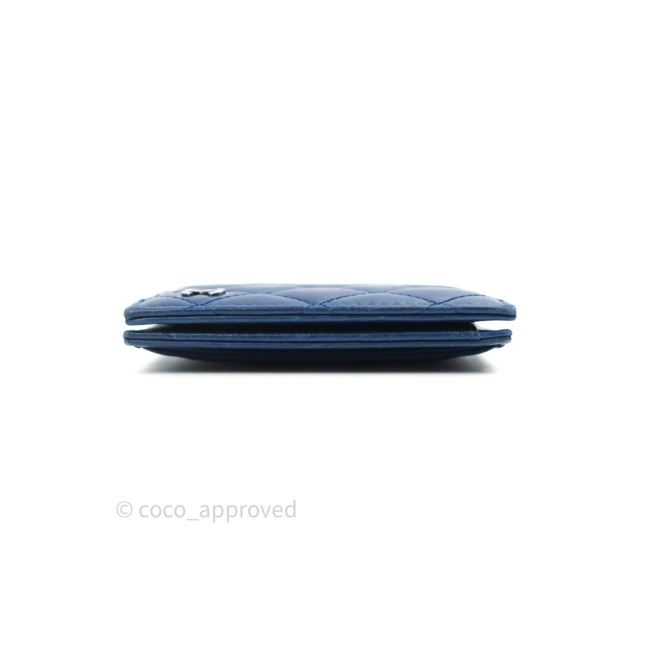 Chanel Blue Lambskin Card Holder with Silver Hardware - Luxury Compact Wallet for Everyday Use & Travel