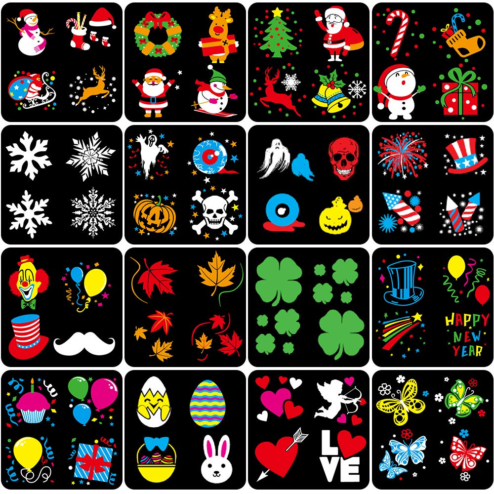 Christmas LED Projector Lights - Outdoor Holiday & Halloween Projector with 16 Slides, Waterproof IP65 Landscape Lighting for Yard, Garden, and Party Decorations