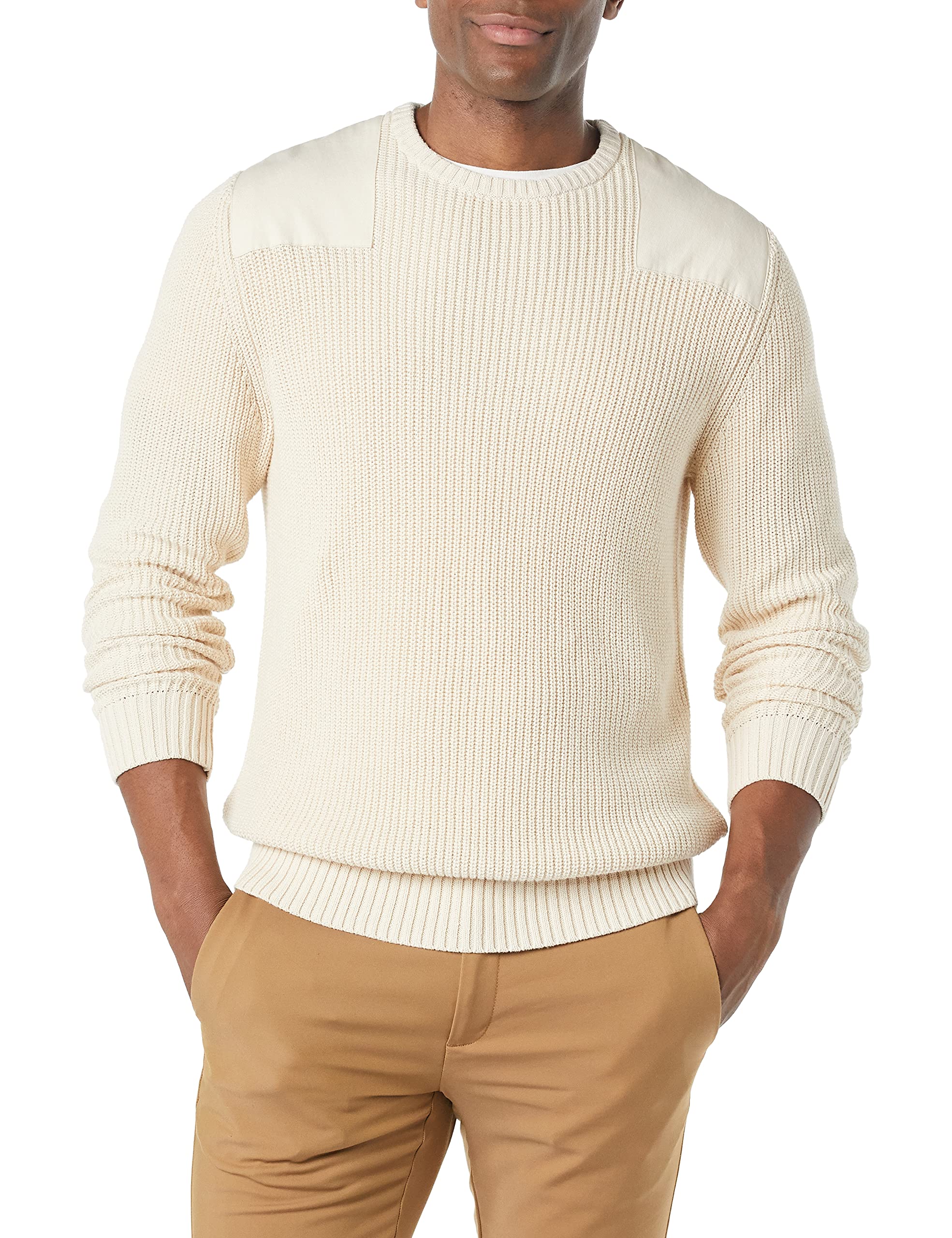 Goodthreads Men's Soft Cotton Military Jumper Sweater - Comfortable Crewneck Pullover (Available in Tall Sizes) - Perfect for Casual Wear, Outdoor Activities & Fall Layering