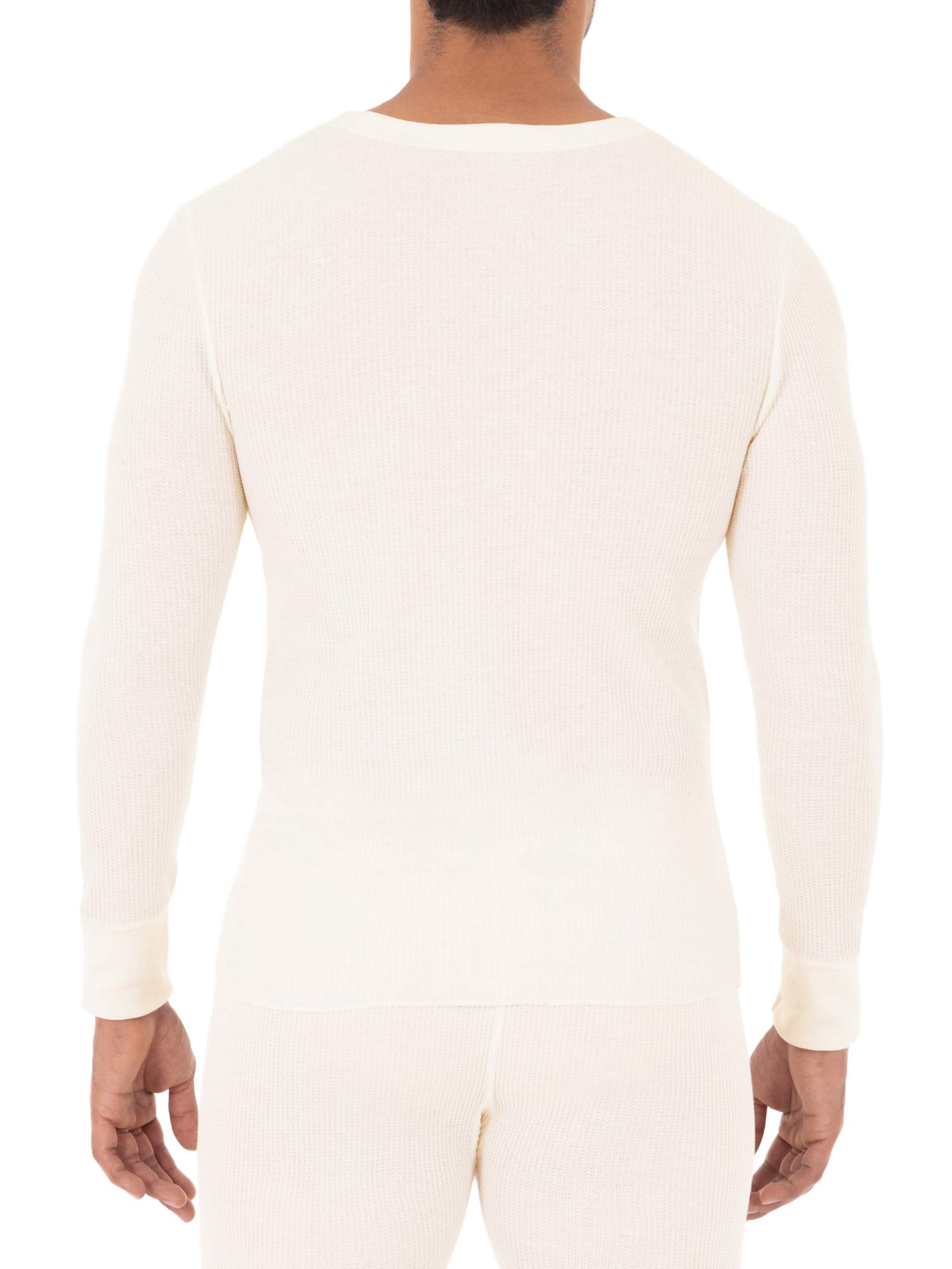 Fruit of the Loom Men's Classic Midweight Waffle Thermal Underwear Crew Top - Warm Winter Base Layer for Outdoor Activities & Cold Weather