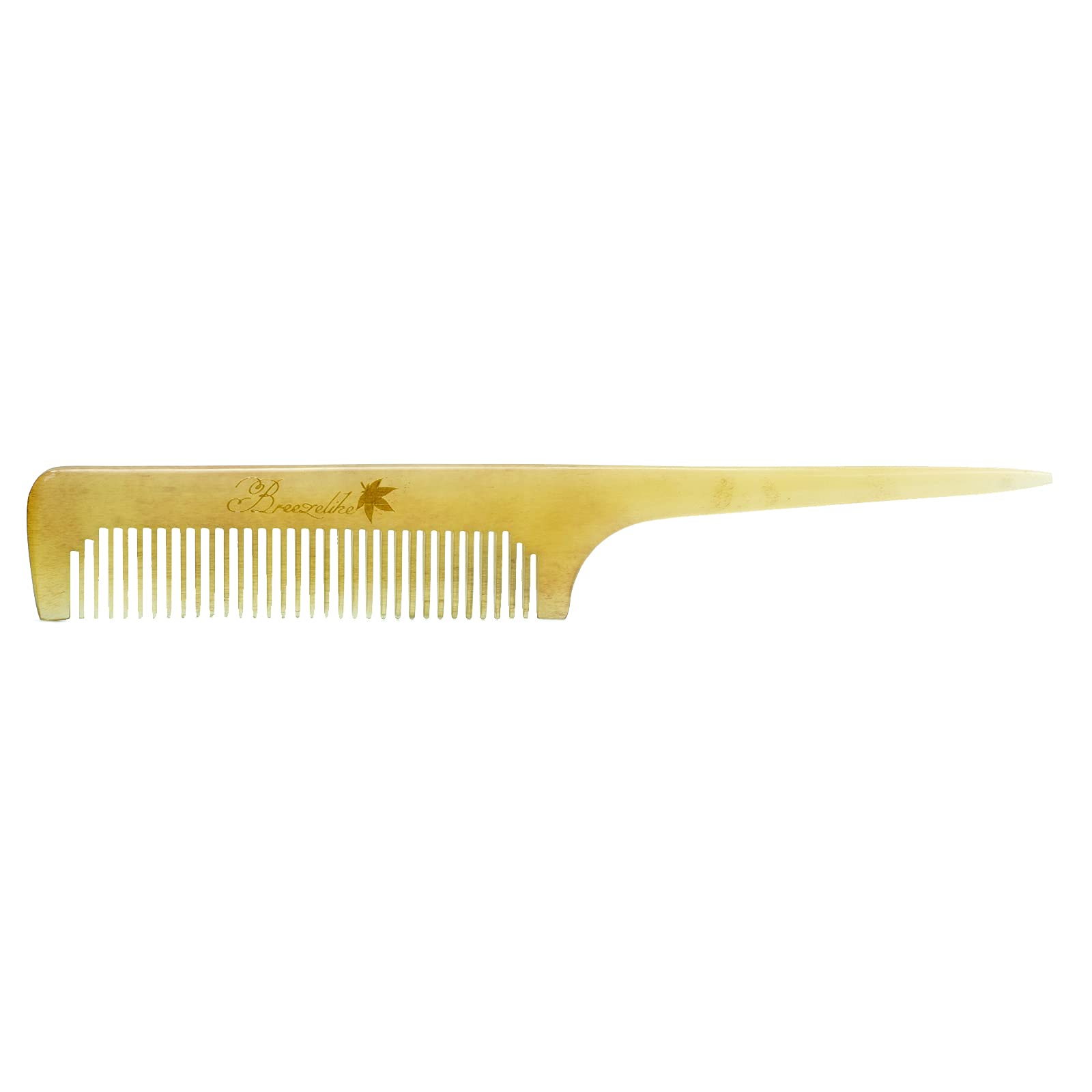 Breezelike Anti-Static Sheep Horn Rat Tail Comb for Smooth Detangling - Perfect for Curly, Wavy & Thick Hair Styling at Home or Salon
