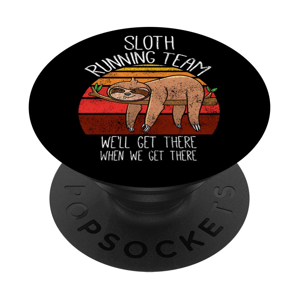 Vintage Sloth Running Team PopSockets PopGrip - Swappable Phone & Tablet Grip for Men, Women & Kids | Funny Sloth Gifts | Perfect for Everyday Use, Travel & Office