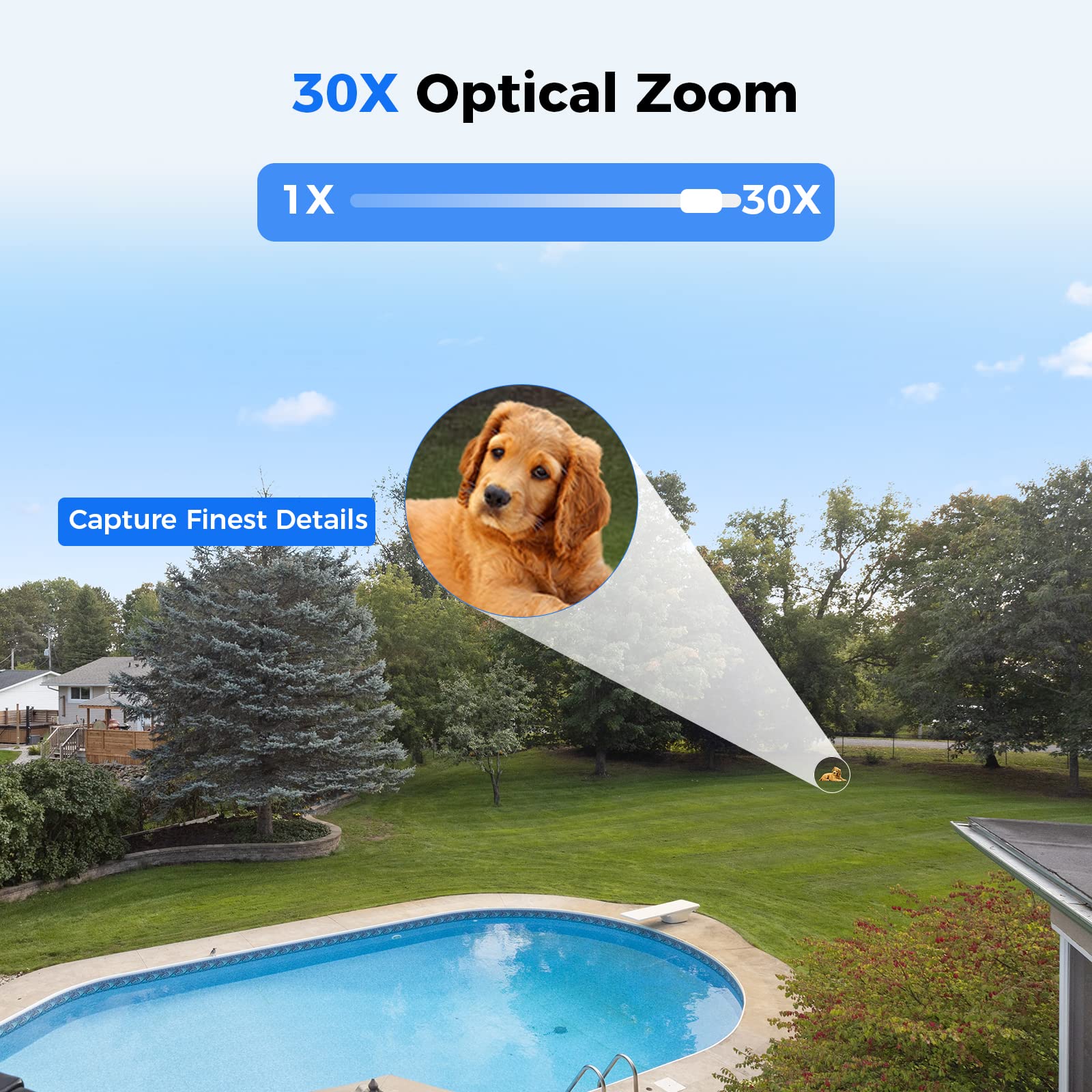 Hiseeu 4K 8MP PoE PTZ Security Camera with 360° Pan & 90° Tilt, 30X Optical Zoom, 2-Way Audio, Auto Tracking, Motion Alerts, Spotlight & Sound Alarm – Indoor/Outdoor Home Surveillance for Driveway, Garage & Backyard Monitoring
