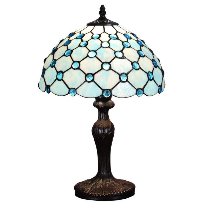 Minster 10 Seaton Tiffany Style Stained Glass Table Lamp - Vintage Home Decor for Living Room, Bedroom & Office Lighting