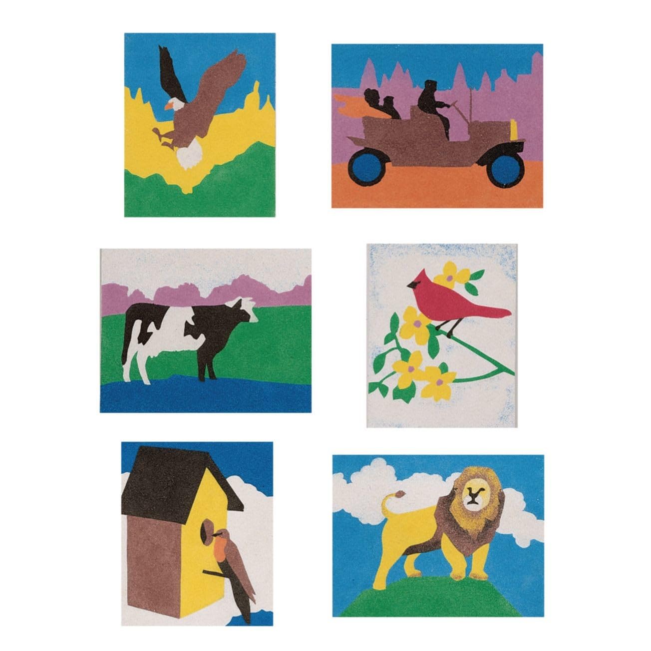 Sand Art Boards for Kids - 8.5 x 11 Inch General Theme Craft Kit (Pack of 12) | DIY Sand Painting, Classroom Art Projects & Party Activities