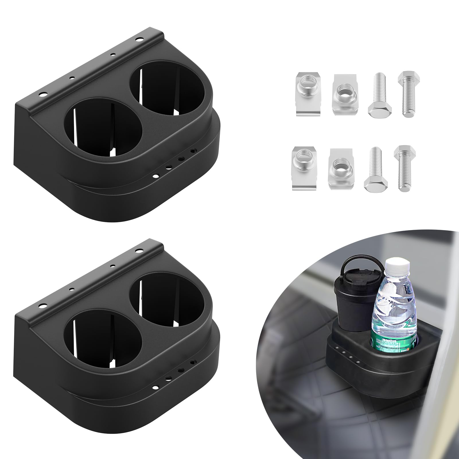 Club Car DS Golf Cart Dual Cup Holder Kit - OEM# 1016811 & 101708301 - Fits 1993 & Newer Models - Perfect for Golf Courses, Resorts & Neighborhood Cruising