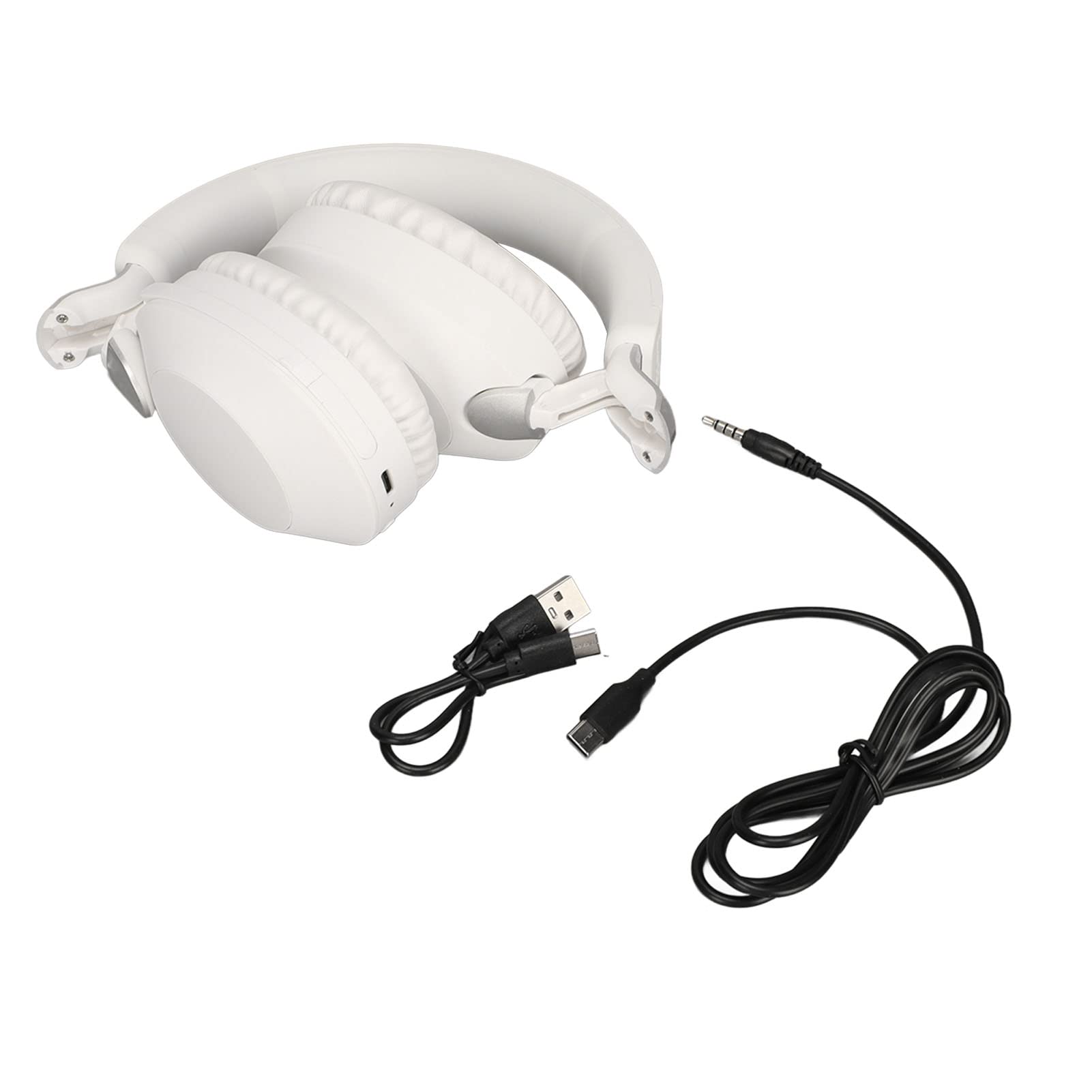 Locadence Wireless Gaming Headset with Microphone - HiFi Sound, Foldable Design, Bluetooth 5.1 & Type-C Wired Dual Mode - Perfect for PC, PS5, Xbox & Mobile Gaming (White)