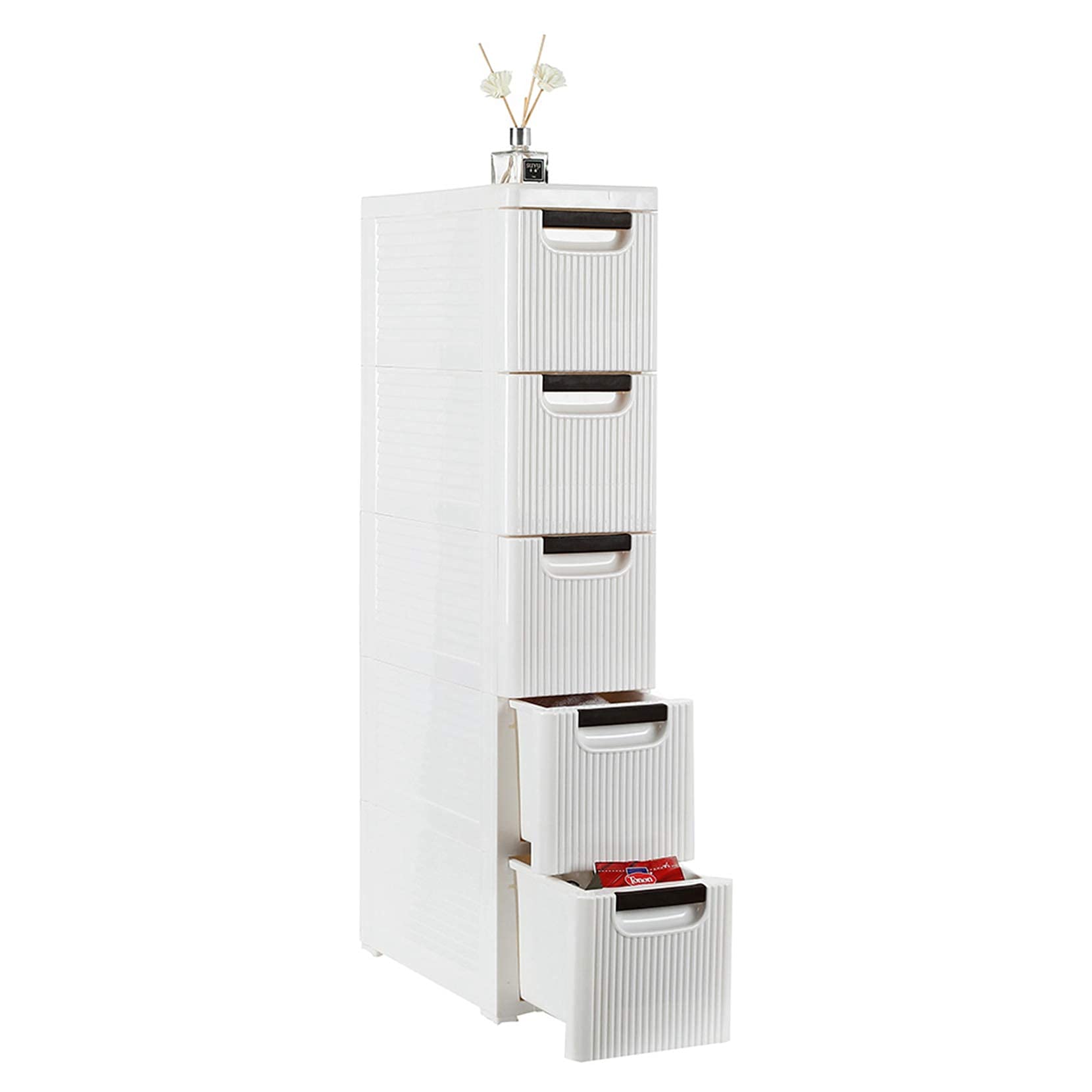 Autokola Fulllove 5-Drawer Rolling Cart Organizer with Wheels - Slim Narrow Storage Cabinet for Bathroom, Bedroom & Dresser - Portable Home Organization Solution for Small Spaces & Clutter Control