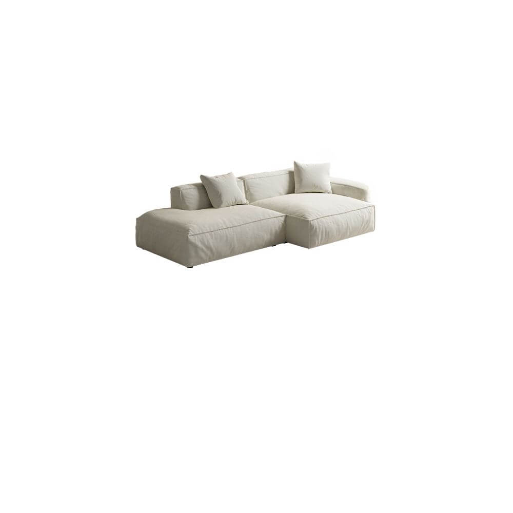 Modern L-Shaped White Upholstered Recliner Sofa with Back Support - Perfect for Living Room, Home Theater & Small Spaces