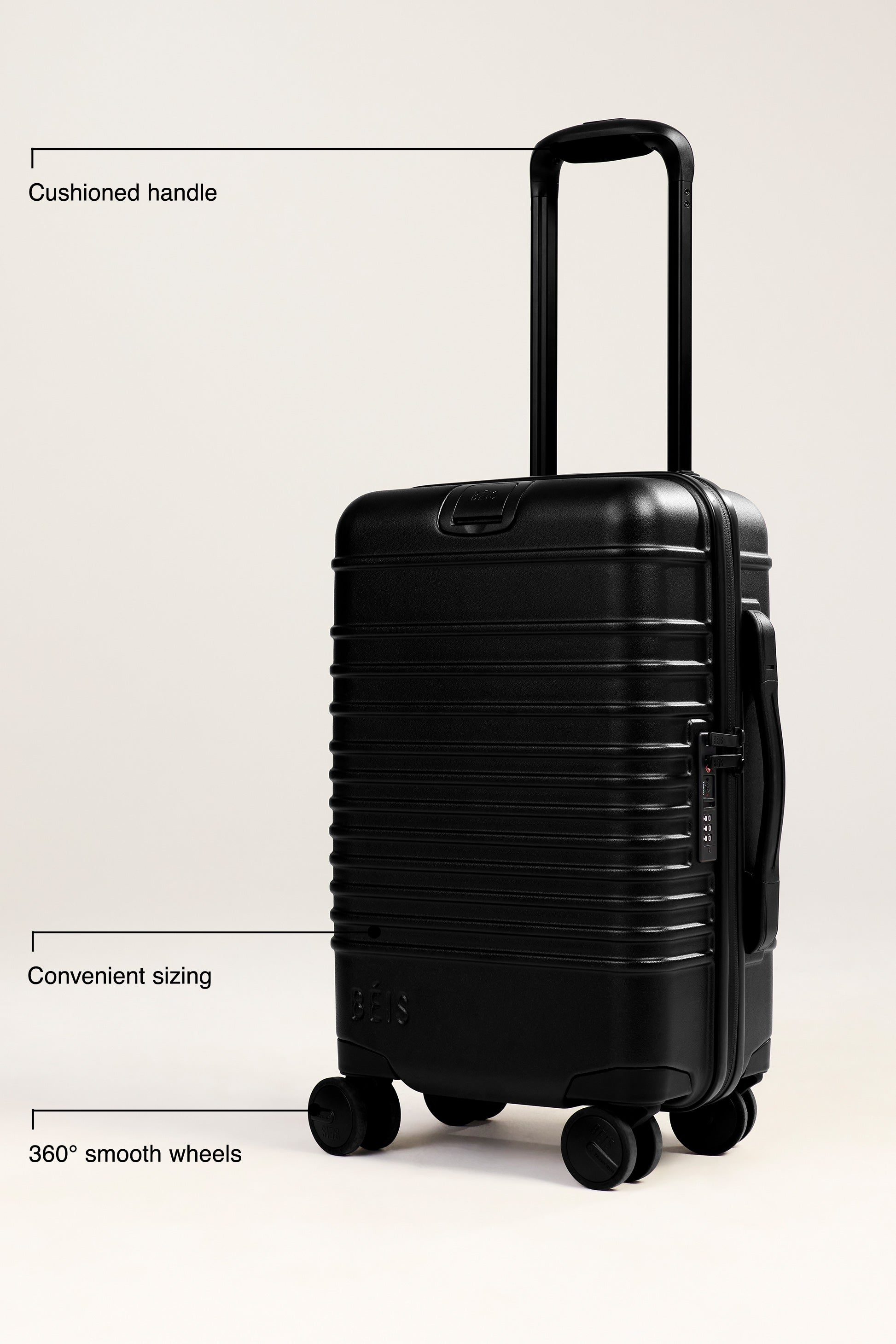 All Black Small Carry On Roller Luggage - Perfect for Air Travel & Weekend Getaways