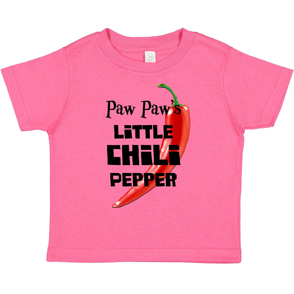 Inktastic Paw Paw's Little Chili Pepper Toddler T-Shirt - Cute Baby Boy & Girl Cotton Tee for Playdates, Daycare & Family Photos