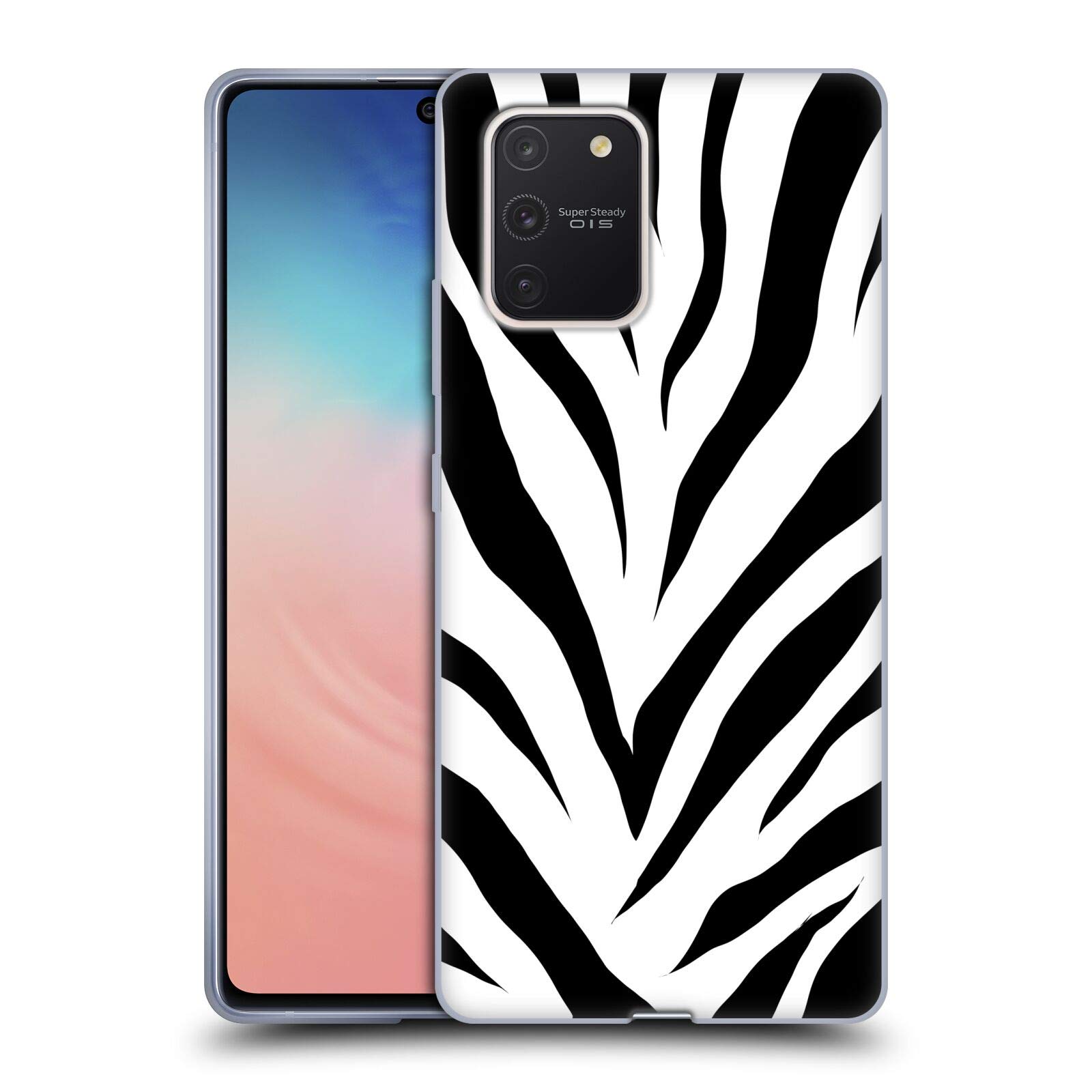 Grace Illustration Zebra Print Soft Gel Case for Samsung Galaxy S10 Lite - Officially Licensed by Head Case Designs, Perfect for Everyday Protection and Stylish Outfits