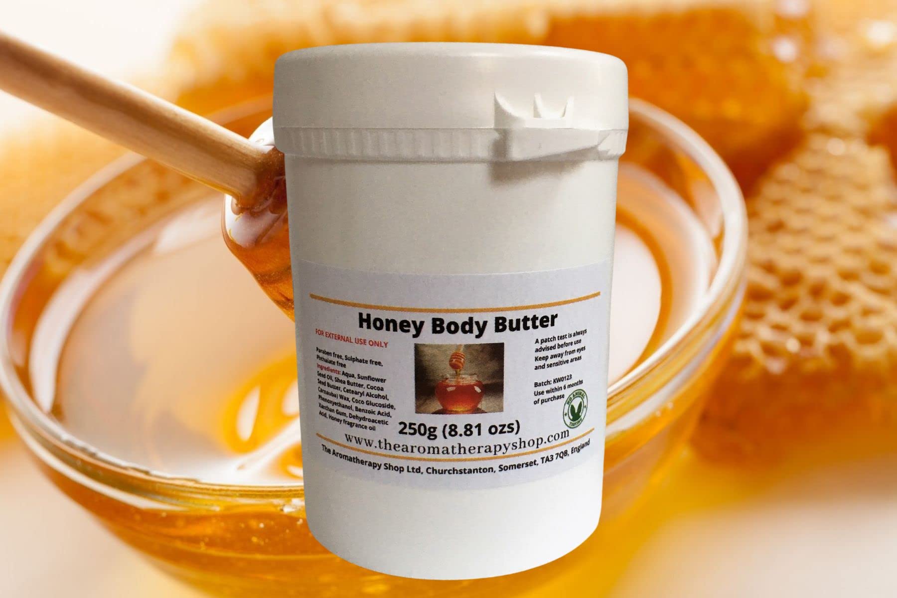 Organic Honey Body Butter 250g - Deep Moisturizing & Nourishing Cream for Dry Skin - Perfect for Daily Hydration & Spa Nights