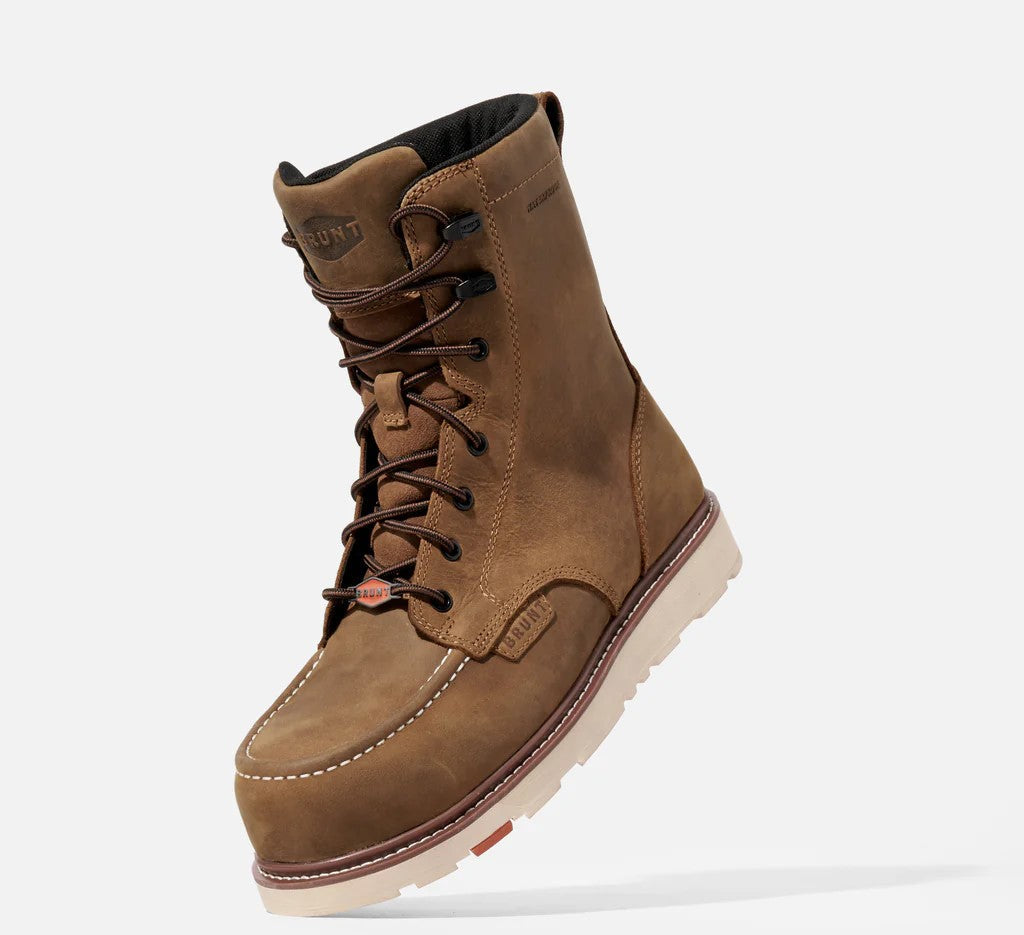 BRUNT Men's The Marin 8 EH Waterproof Work Boots - Steel Toe, Slip Resistant, Electrical Hazard Safety - Ideal for Construction, Warehouse & Outdoor Work