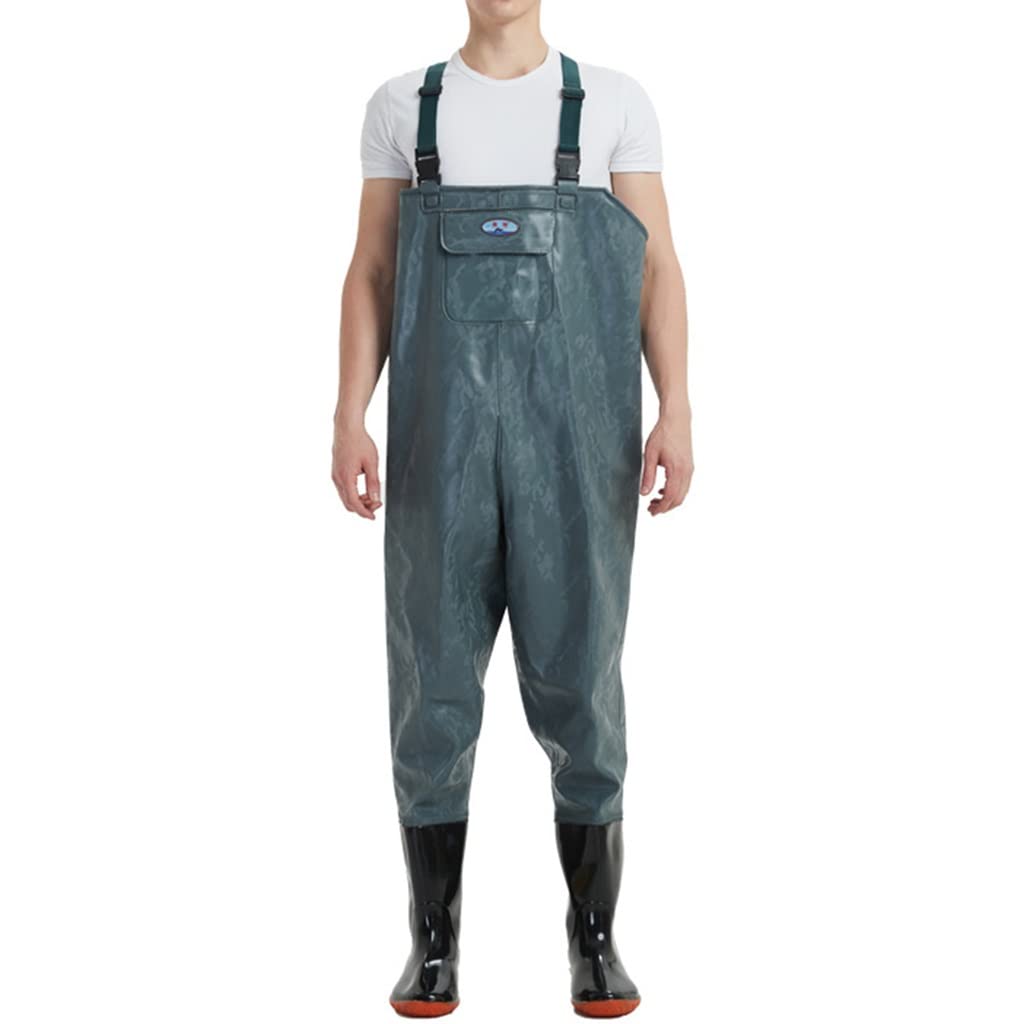 PVC Waterproof Chest Waders for Men & Women - Lightweight Bootfoot Fishing & Hunting Bibs with Boots - Ideal for Fly Fishing, Duck Hunting & Outdoor Water Activities