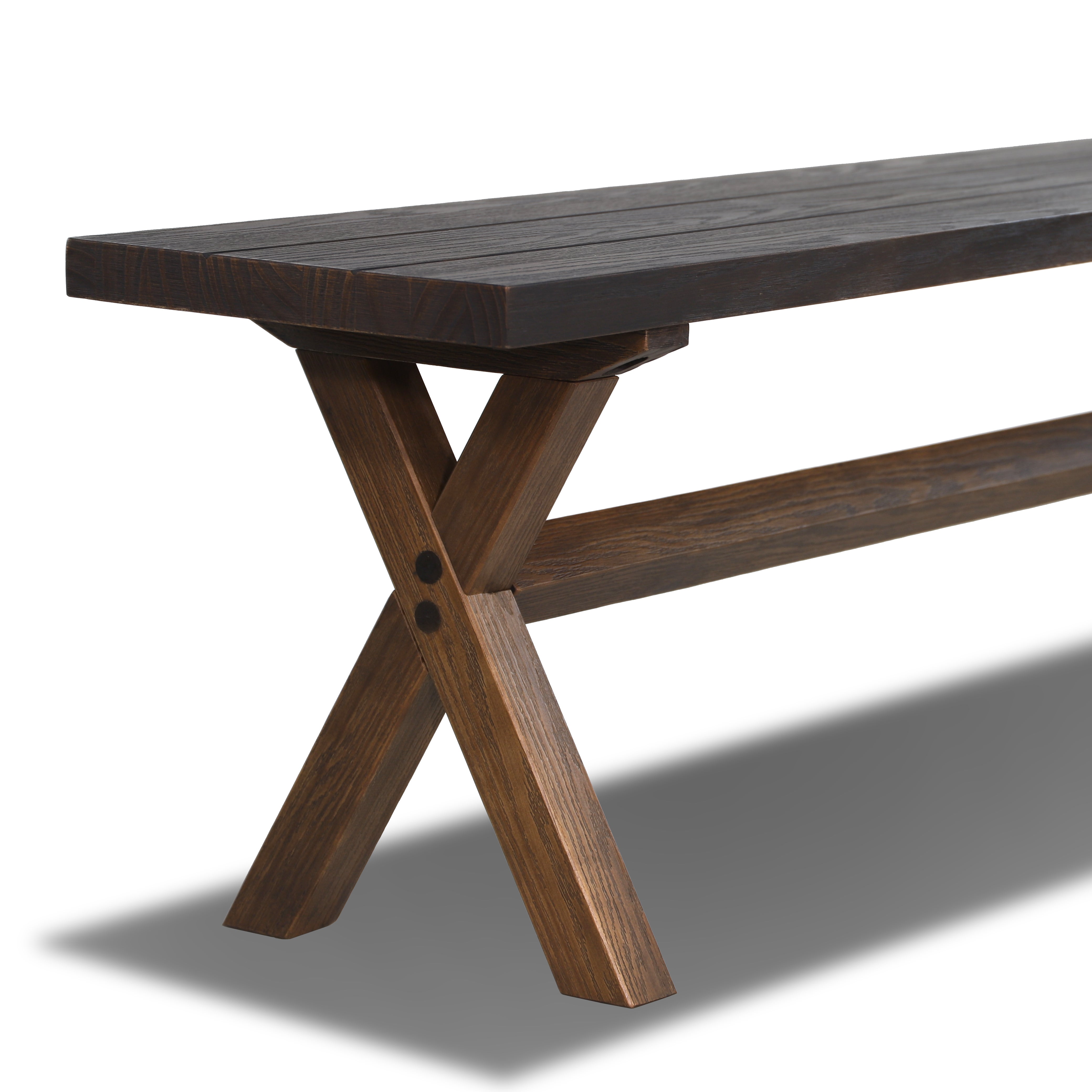 Solid Wood Bench - Cascais Style Handcrafted Wooden Bench for Patio, Garden, or Entryway - Durable & Weather-Resistant Outdoor Seating