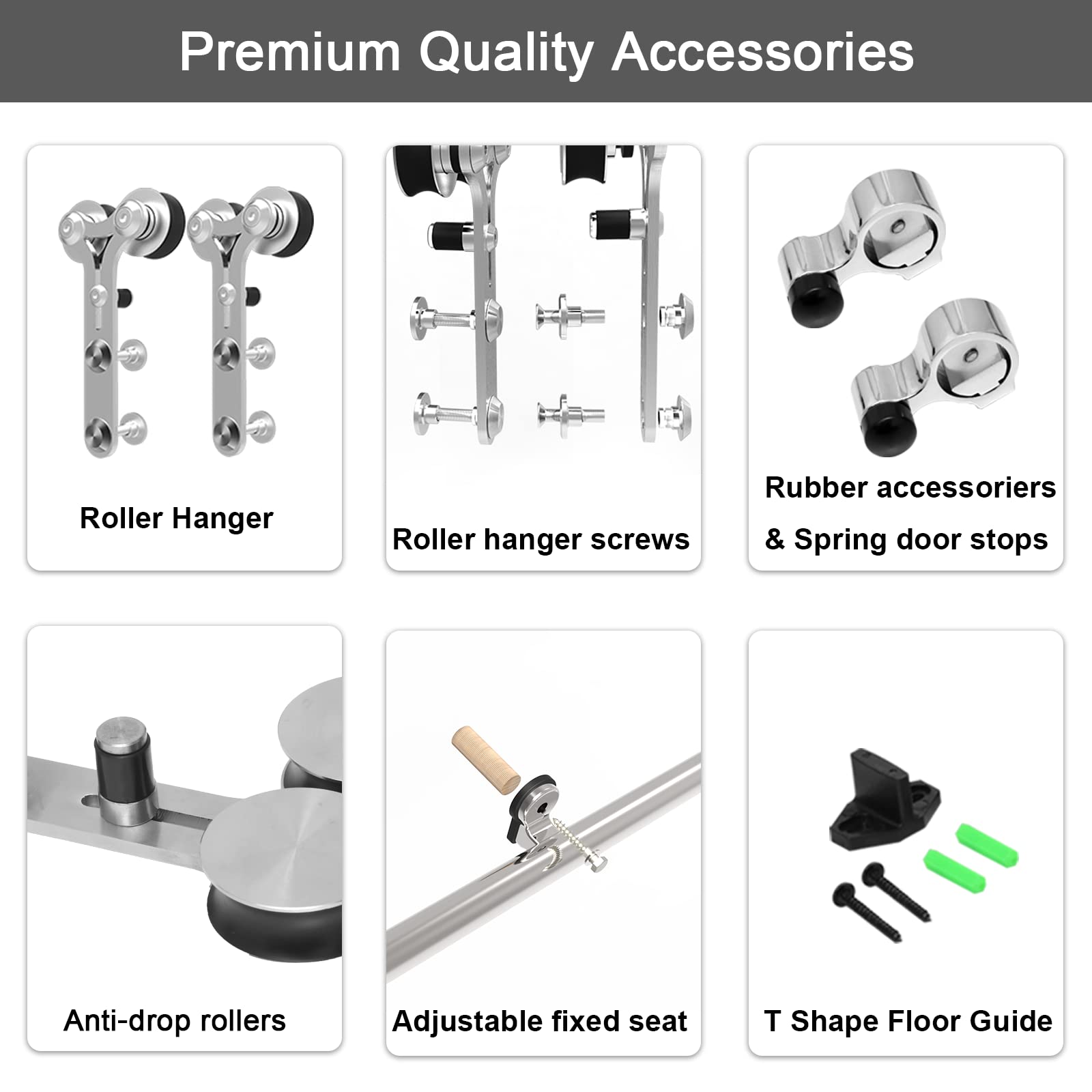 TSMST 10FT Heavy Duty Stainless Steel Sliding Barn Door Hardware Kit - Smooth & Quiet Y-Style Track System for Double Wood Doors | Perfect for Home Offices, Bedrooms & Rustic Interior Designs