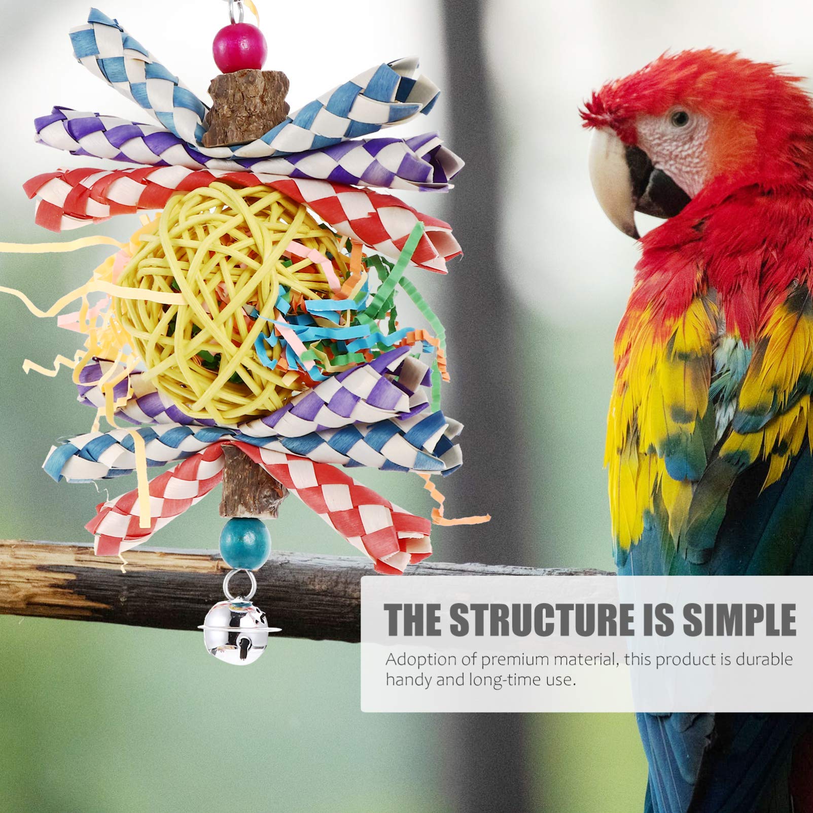 Balacoo Parrot Chew Toy - Durable Bird Biting & Play Toy for Parrots, Cockatiels, Macaws - Fun Chewing & Nibbling Enrichment for Pet Birds - Perfect for Cage Play, Training & Mental Stimulation