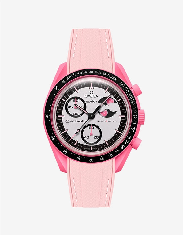 Original Omega X Swatch MoonSwatch Mission to The Pink Moonphase Rubber Watch Strap - Replacement Band for Stylish & Comfortable Wear - Perfect for Casual, Sports & Everyday Use