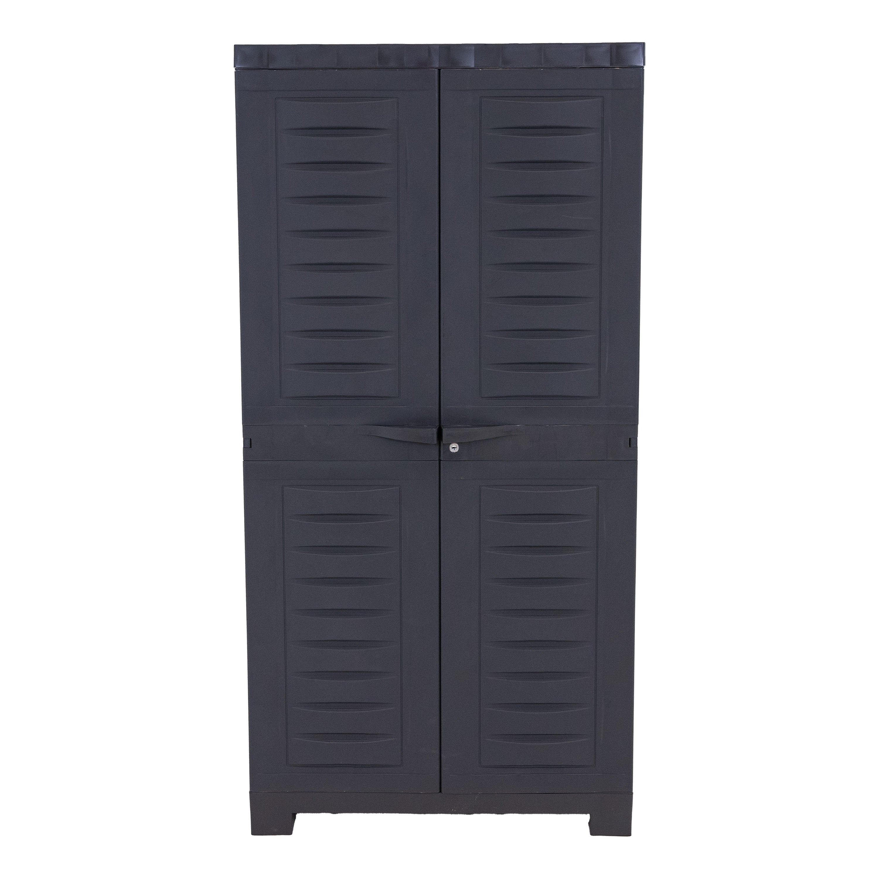 Lockable Plastic Storage Cabinet with 3 Adjustable Shelves - Heavy Duty Outdoor & Indoor Organizer for Garage, Patio, Shed, or Utility Room