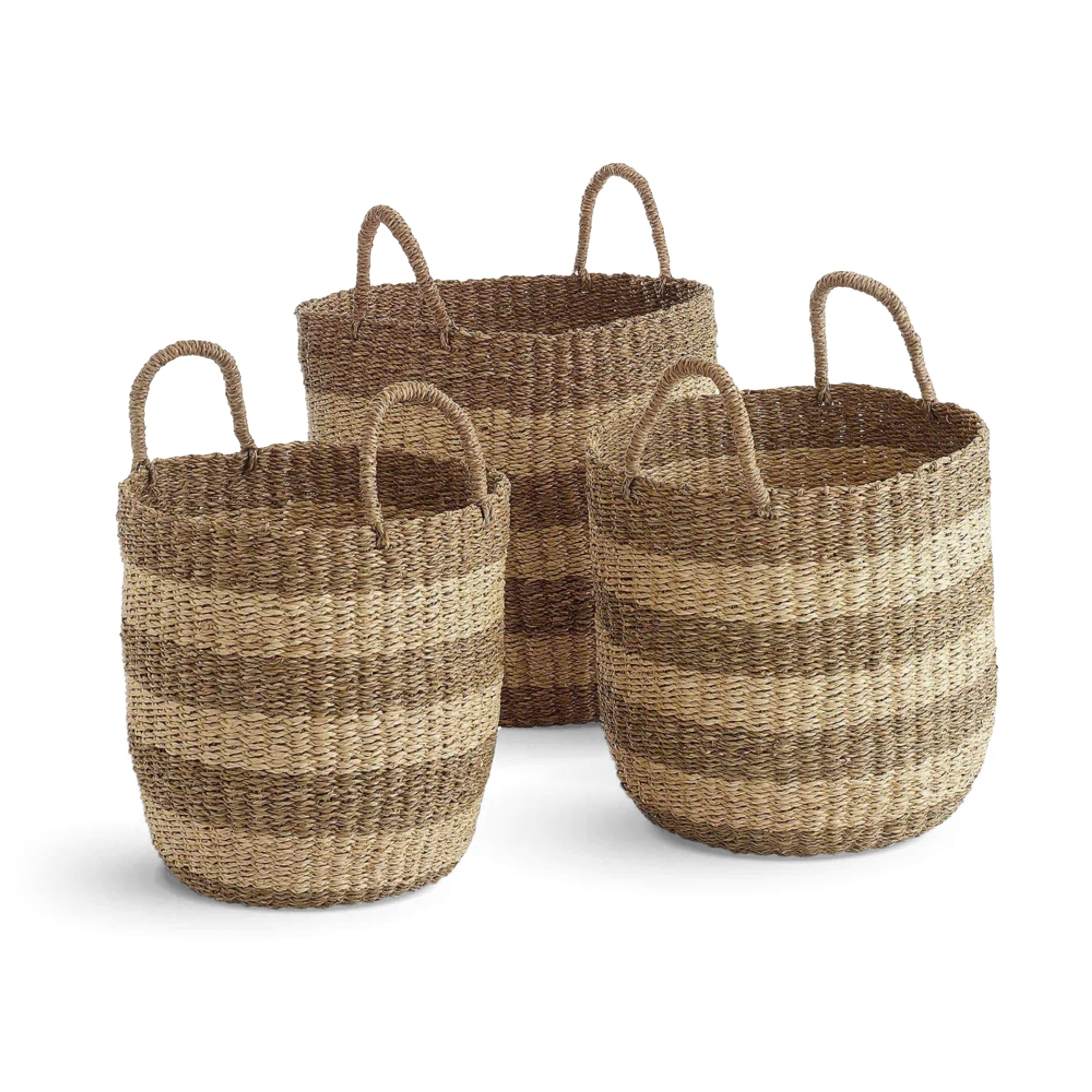 Natural Woven Storage Baskets Set of 3 - Camden Style Nesting Organizer Bins for Home Decor | Perfect for Living Room, Bedroom & Bathroom Organization