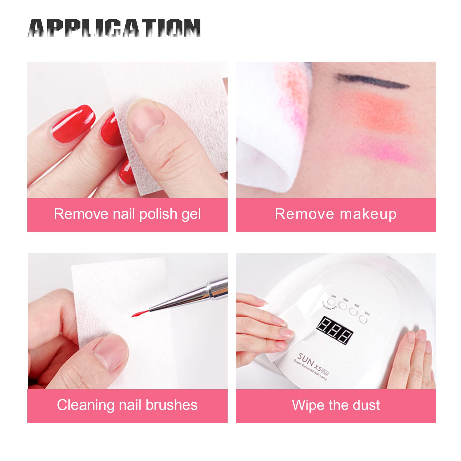 650 Pcs Lint-Free Nail Wipes Cotton Pads for Gel & Regular Polish Removal | Nail Art Accessories with Cuticle Pusher | Perfect for Salon, Home Manicure & DIY Nail Care