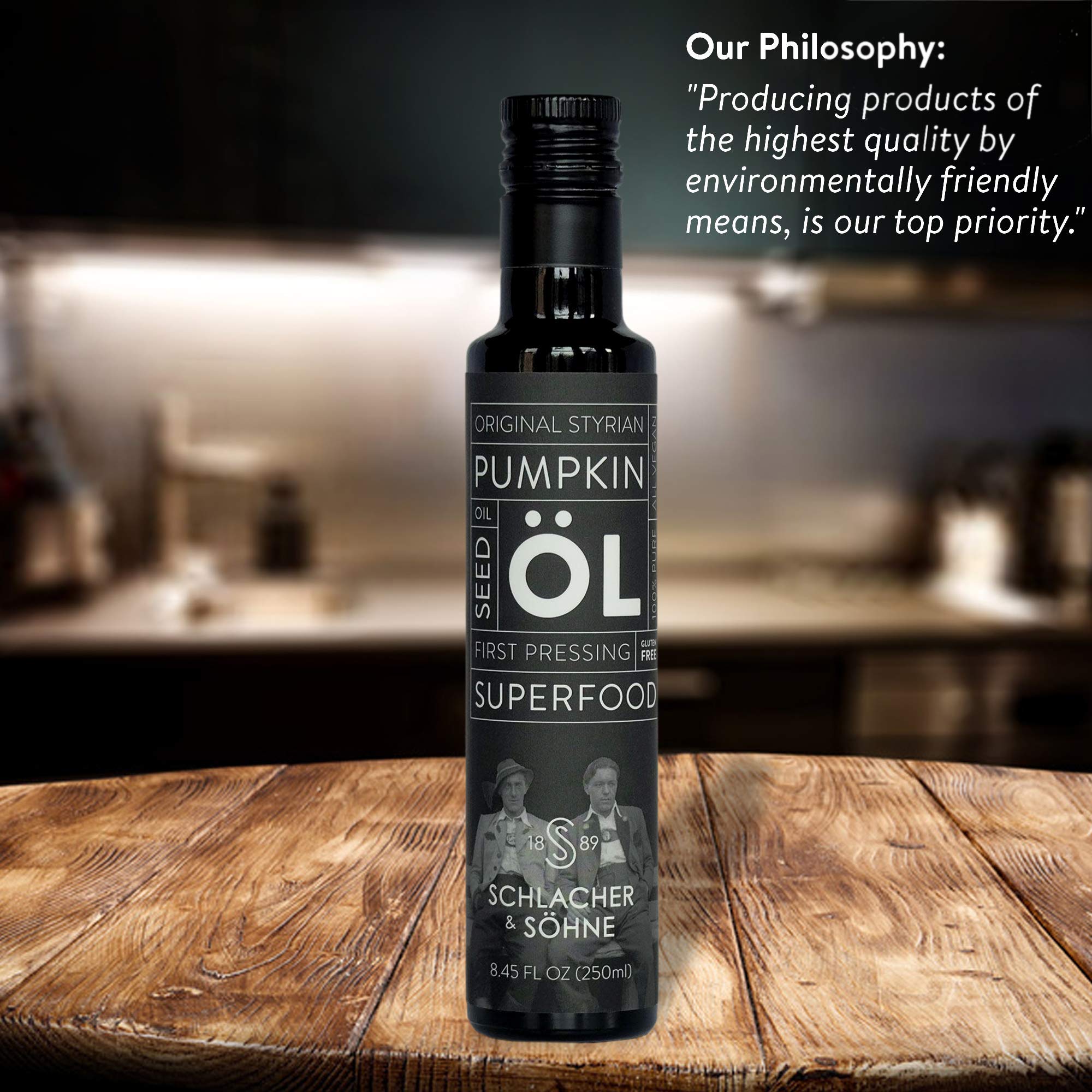 Premium Styrian Pumpkin Seed Oil - 100% Pure, Cold Pressed, Non-GMO, Gluten Free, Vegan, Hair Growth Support - Made in Austria (4 x 250ml) - Perfect for Salads, Dips & Skincare