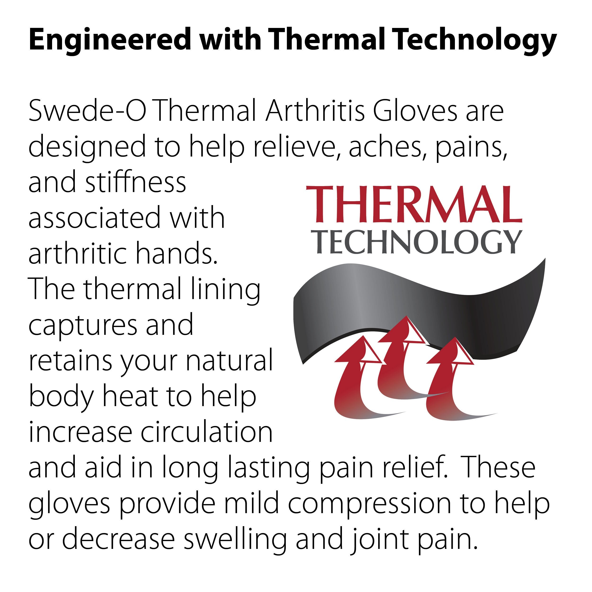 Swede O Thermal Arthritis Gloves for Women & Men - Pain Relief & Warmth - Copper Infused Fingerless Gloves for Hand Pain, Swelling & Circulation - Perfect for Typing, Knitting & Cold Weather Activities