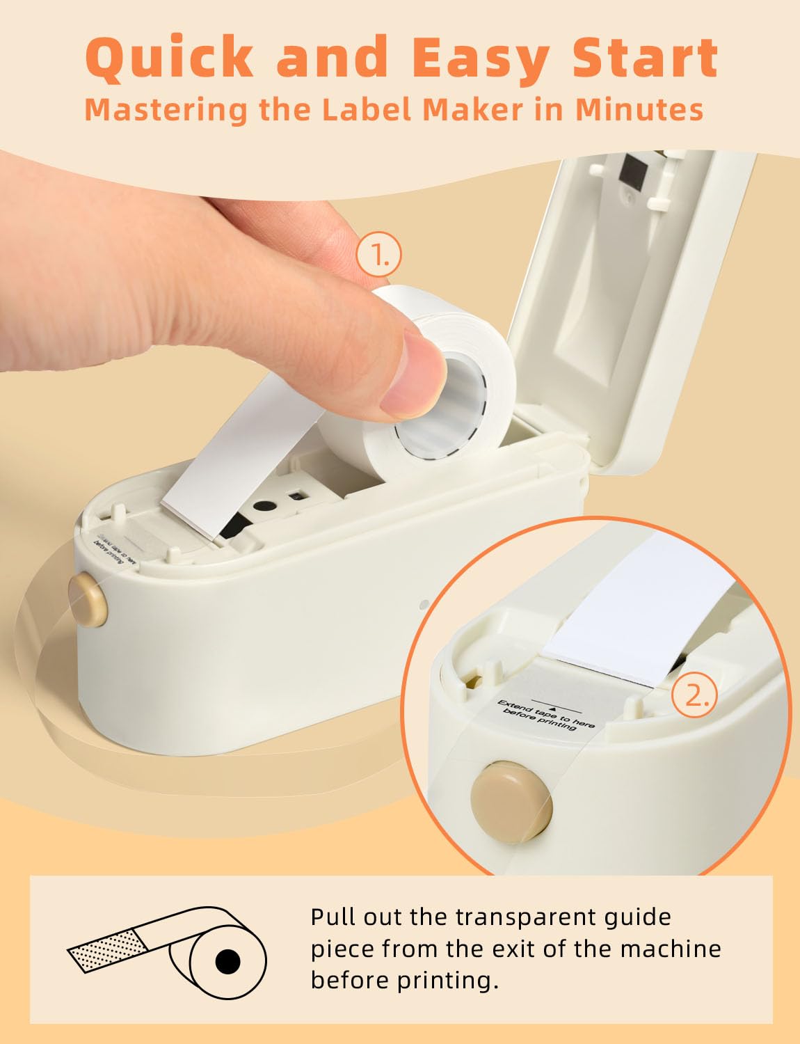 Makeid Wireless Label Maker Machine with 300dpi HD Printing - 9/12/16mm Waterproof Label Tape, Portable Rechargeable Label Printer with Built-in Cutter for Home, Office & Warehouse Organization (iOS/Android Compatible) - Perfect for Organizing Cables, Pantry Items & Storage Boxes