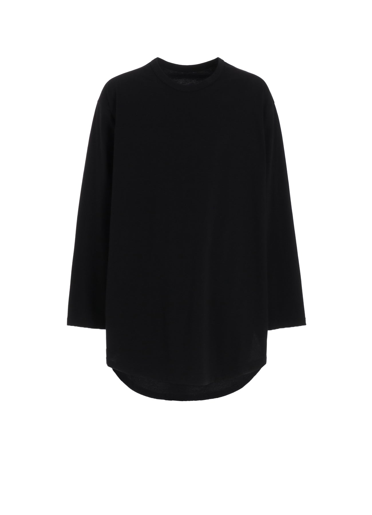 Soft Cotton Jersey Round Hem Jumbo T-Shirt with Long Sleeves - Comfortable Oversized Casual Top for Everyday Wear