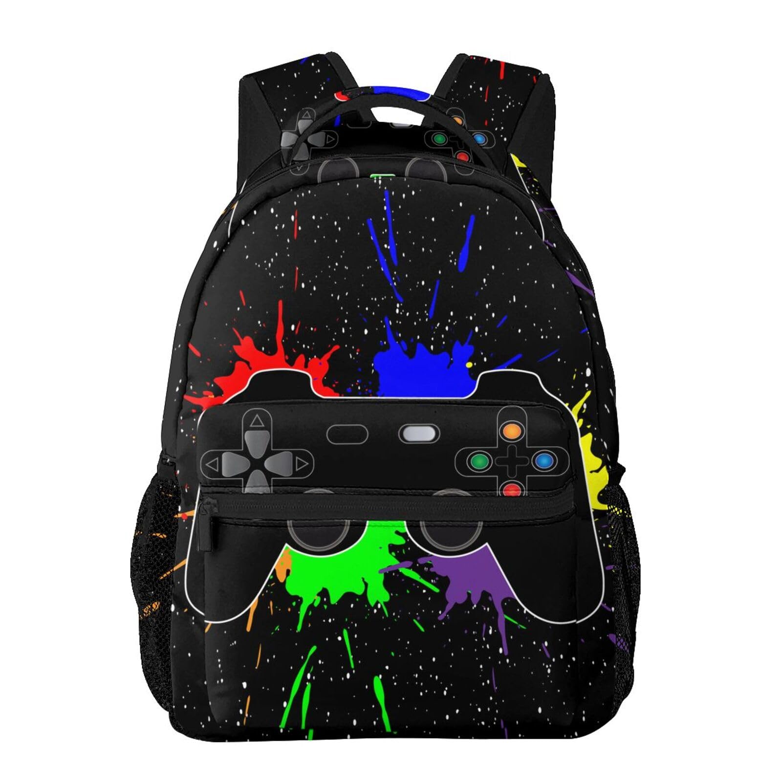 Waterproof Video Game Joystick Design Backpack - School Laptop Bag for Students, Teens & Kids - Durable Bookbag for Travel, Sports & Work - Perfect for School, Gaming Conventions & Outdoor Adventures