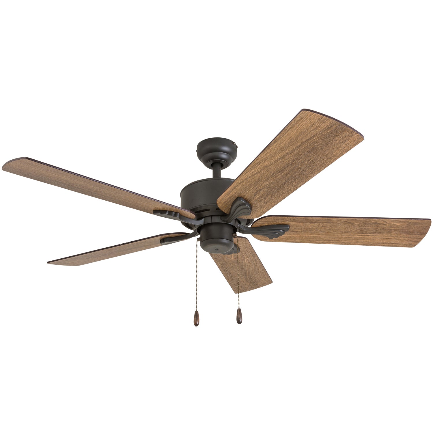 52 Inch Glencrest Bronze Ceiling Fan with Pull Chain - Energy Efficient Indoor/Outdoor Fan for Bedroom, Living Room, and Patio