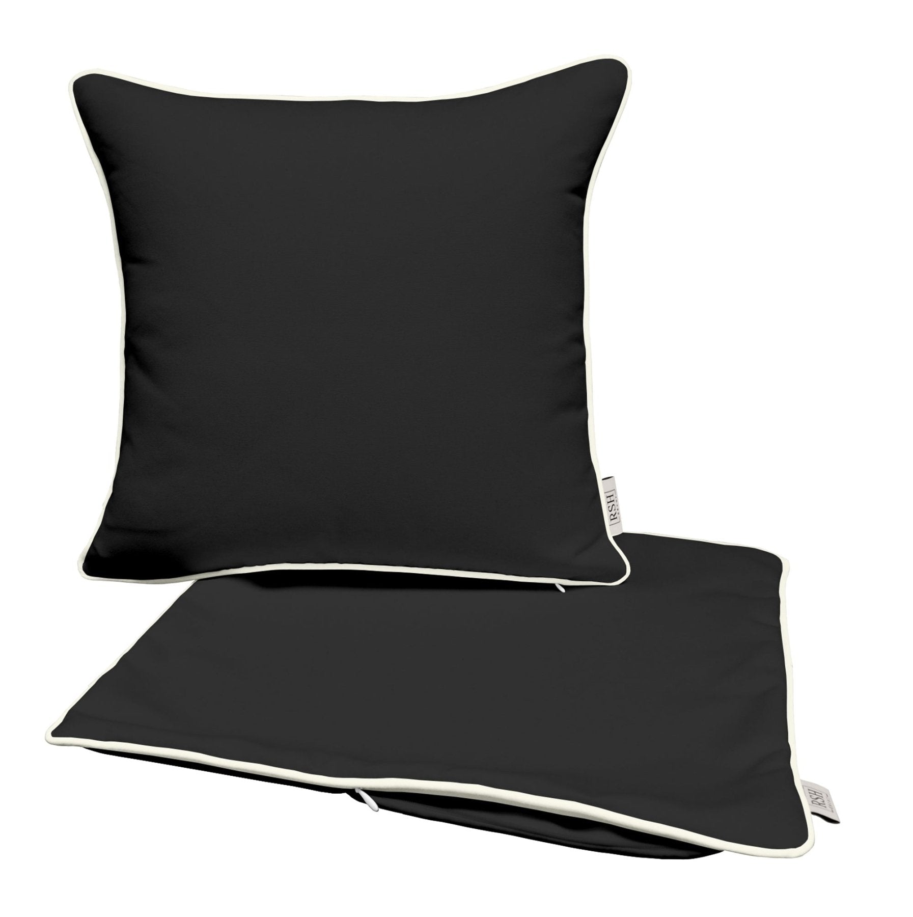 White Corded Zippered Square Pillow Cover - Sunbrella Basics | Decorative Throw Pillow Case for Sofa, Bed & Outdoor Furniture | Water-Resistant & UV-Protected Fabric