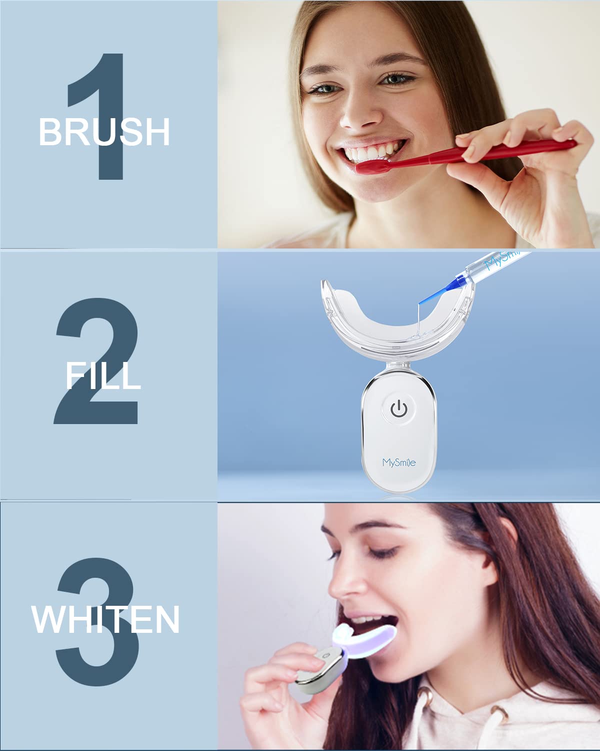 MySmile Teeth Whitening Accelerator Kit with 28 LED Blue Light, USB Charger & Mouth Trays – Includes 4ml Whitening Gel for Professional At-Home Teeth Whitening | Perfect for Daily Oral Care & Bright Smiles
