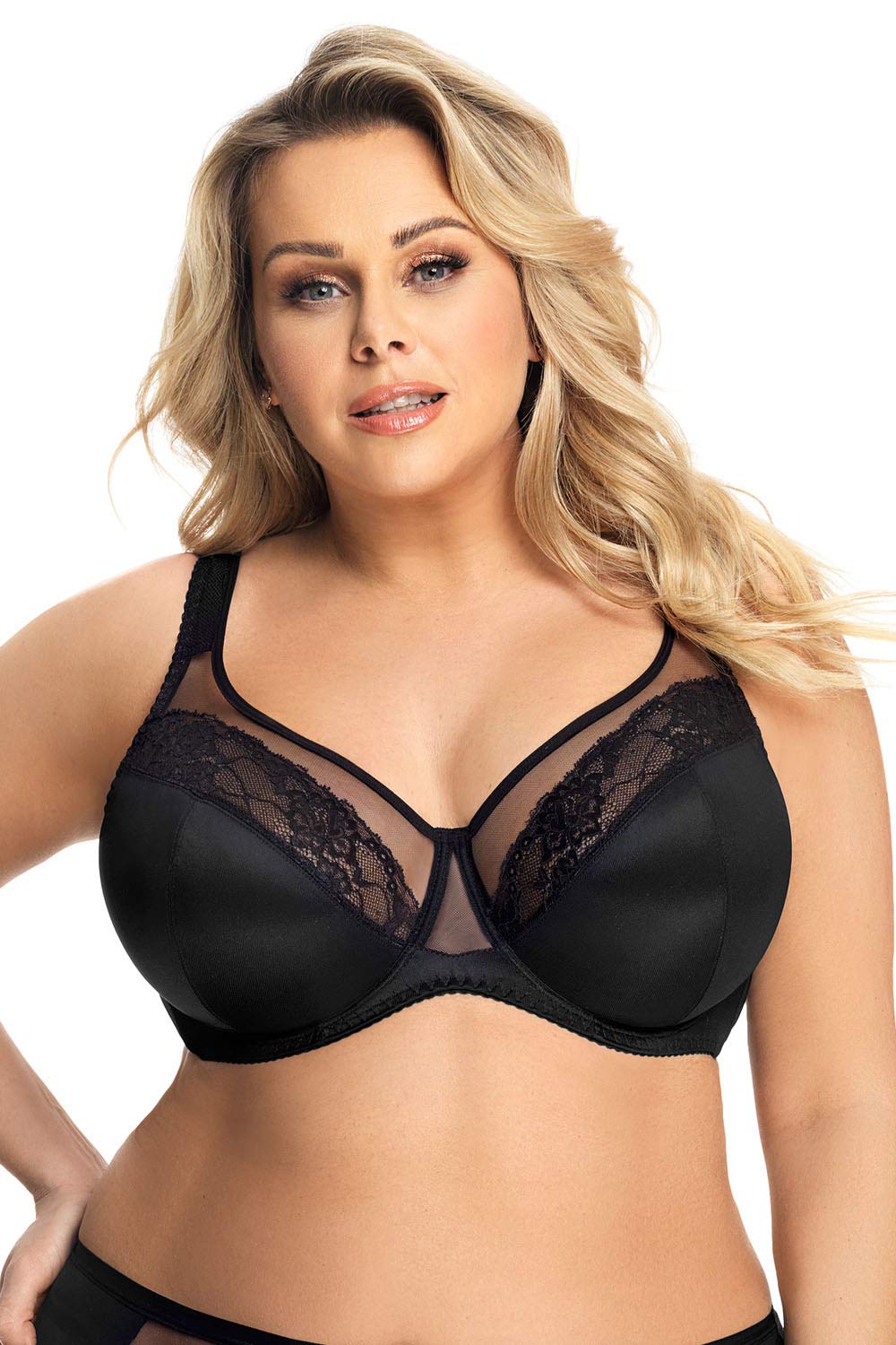K441 Women's Luisse Black Non-Padded Underwired Full Cup Bra 30G (F UK) - Comfortable Support for Everyday Wear & Special Occasions