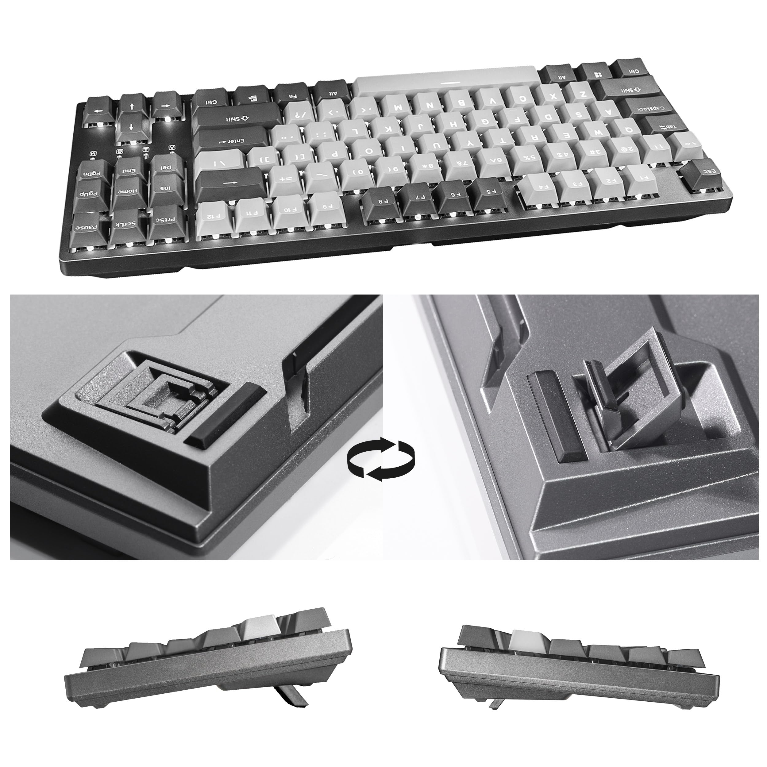 Durgod K320 Corona White Backlit TKL Mechanical Keyboard - 87 Key Tenkeyless USB C Wired Gaming Keyboard with Doubleshot PBT Keycaps, Programmable Keys, NKRO Rollover for Windows & Mac (Cherry MX Blue Switches) - Perfect for Office Work, Gaming & Typing