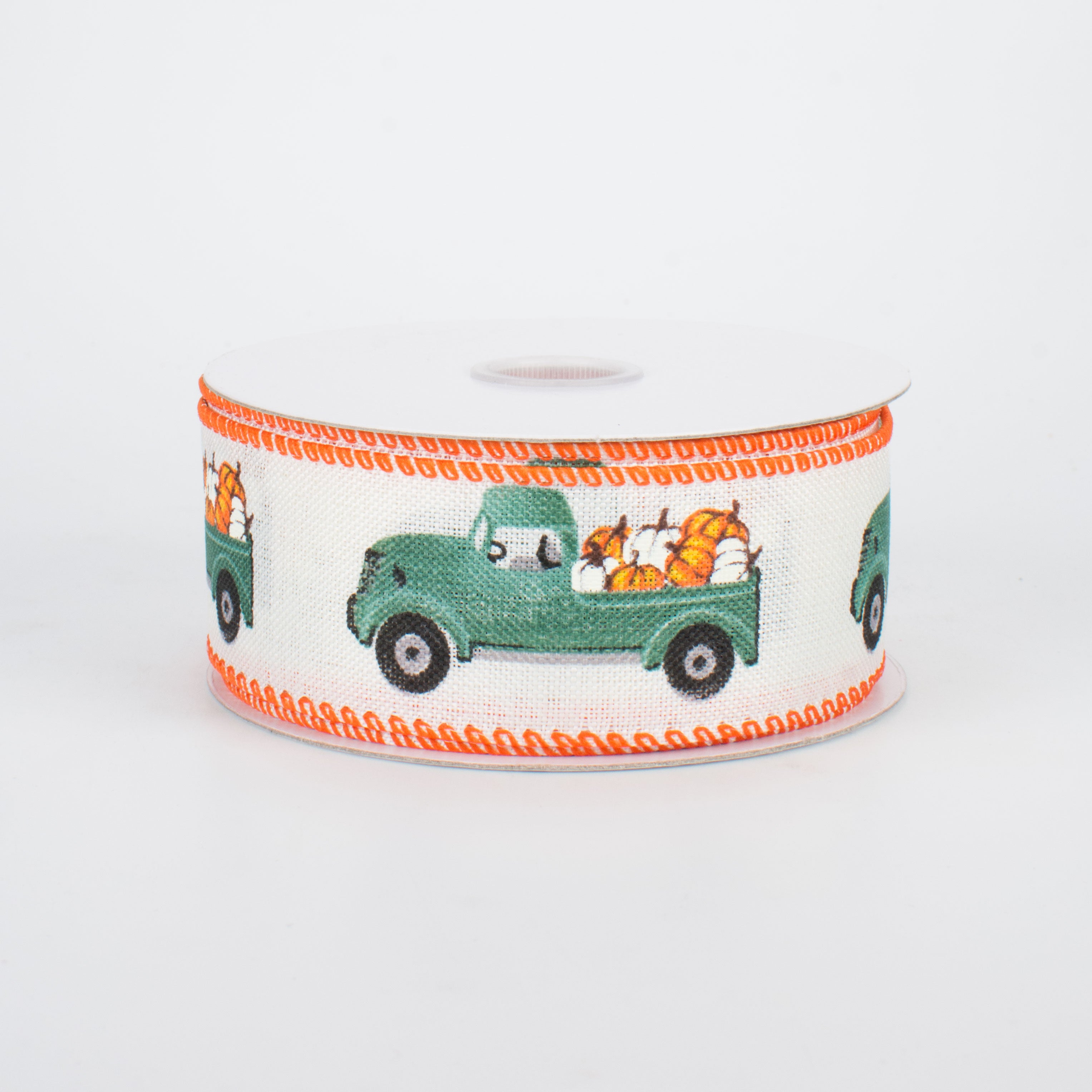 1.5 Inch Mini Fall Pumpkin Green Trunk Ribbon (10 Yards) - Perfect for Autumn Wreaths, DIY Crafts, Gift Wrapping and Home Decor