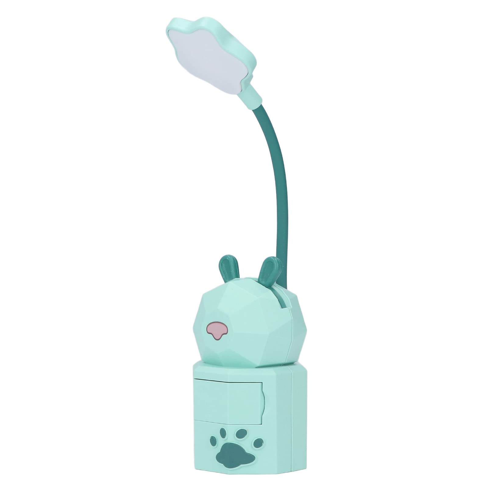 Omnidirectional Gooseneck Kids Desk Lamp - Safe Durable USB Charging Reading Light with Cute Bunny Design for Bedroom, Dorm & Office (Green) | Perfect for Study, Night Reading & Homework