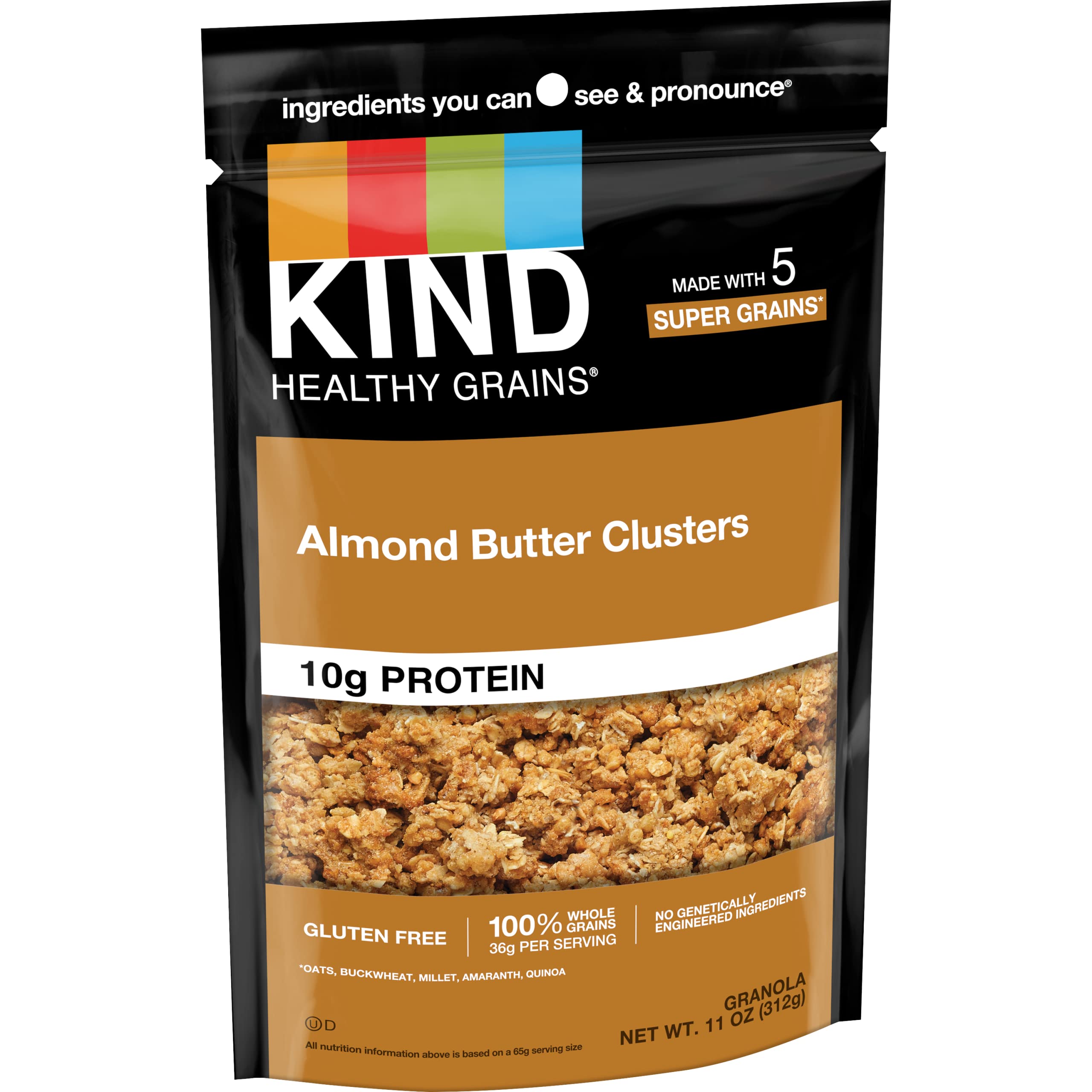 KIND Almond Butter Clusters Snacks - 11 Oz Pack of Healthy Gluten Free Granola Bars - Perfect for On-the-Go Breakfast, Office Snacks & Travel Energy Boost
