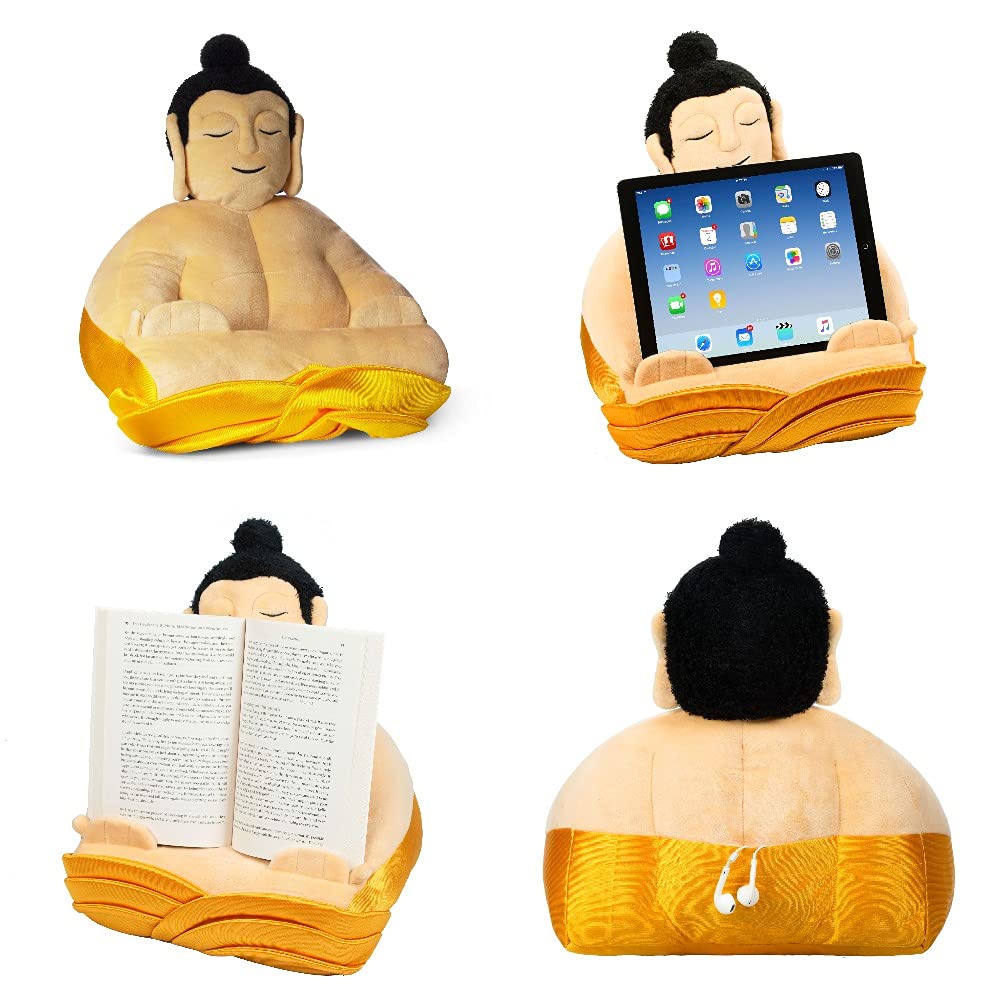 Buddha Book Stand - Adjustable Tablet Stand & Book Holder for iPad, Kindle, eReader, Smartphone | Portable Reading Pillow Cushion for Bed, Sofa, Travel | Perfect Gift for Book Lovers & Meditation Enthusiasts