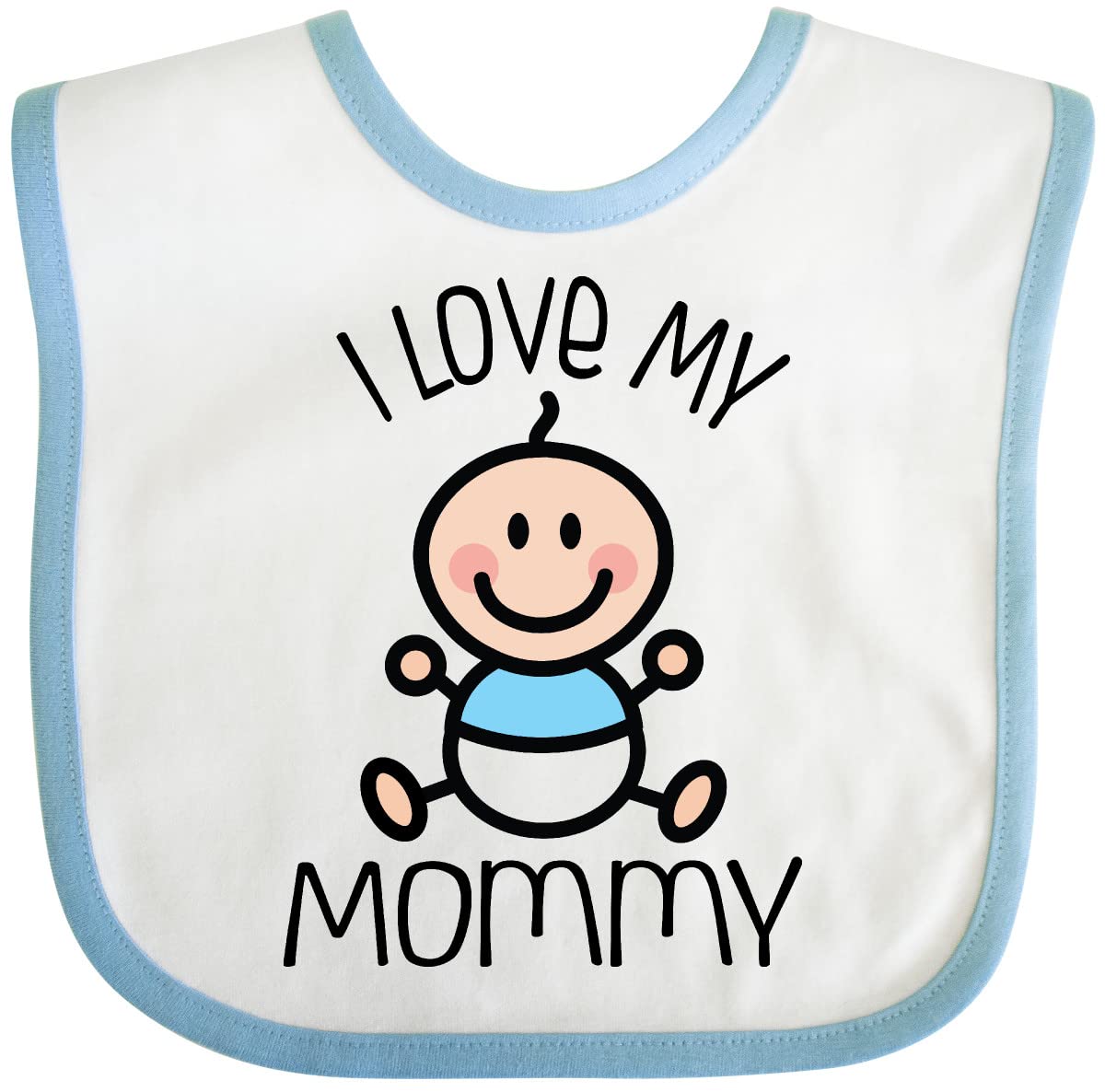 Inktastic I Love My Mommy Baby Boy Bib - Soft & Absorbent Drool Bib for Infants & Toddlers - Perfect for Feeding, Teething & Everyday Use
