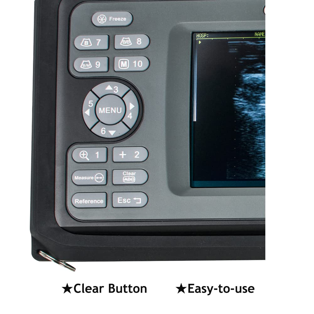 5.5 Inch Portable Handheld Veterinary Ultrasound Scanner with Rectal Probe - Animal Pregnancy Detector for Cattle, Horses, Camels & Livestock | Farm & Ranch Veterinary Equipment for Breeding & Pregnancy Diagnosis