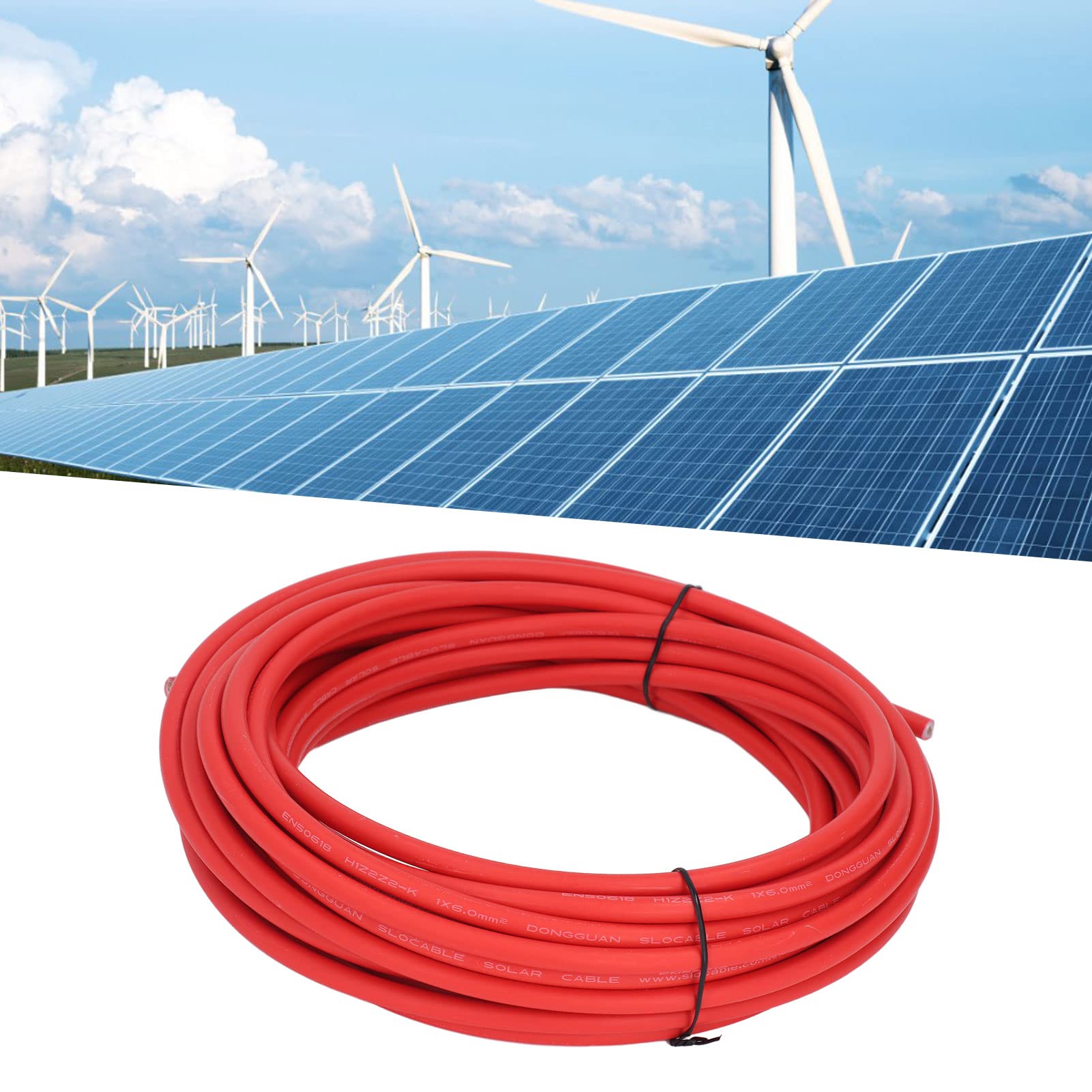 Ubersweet® 10m Solar Power Cable - Heavy Duty, Anti-Corrosion Solar Panel Wire for Industrial Use (Red) | Perfect for Off-Grid Systems, Solar Farms & RV Solar Installations