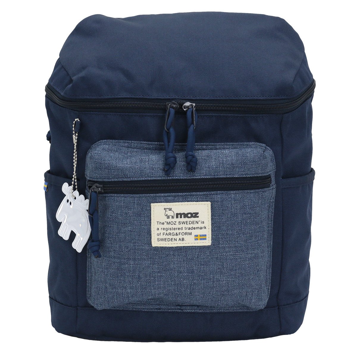 Moz ZZEI-04 Mini Backpack for Women & Men - Lightweight Melange Fabric, Navy Blue - Perfect for Travel, School & Everyday Use