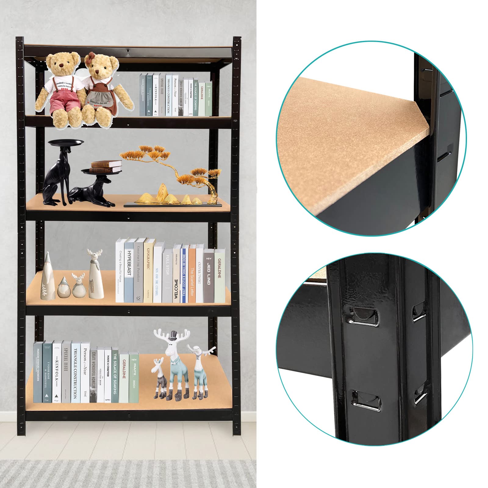 5-Tier Heavy Duty Metal Storage Shelves - 66