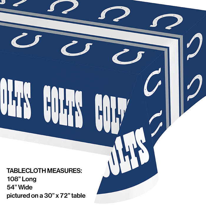 12-Piece Bulk Indianapolis Colts Table Covers - Waterproof NFL Team Party Decorations for Game Day, Tailgating & Sports Themed Events