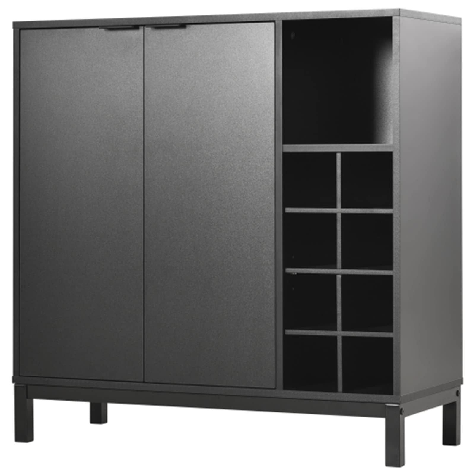 34 Inch Black Sideboard Buffet Cabinet with Storage - Coffee Bar, Wine Rack & Dining Room Console - Perfect for Entertaining & Home Organization