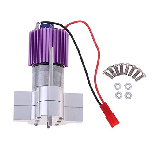 DXX-HR 370 Motor with Center Gearbox & Aluminum Heat Sink Assembly for WPL 1/16 Scale RC Truck Upgrades - Silver | High Performance Replacement Parts for Off-Road RC Vehicles