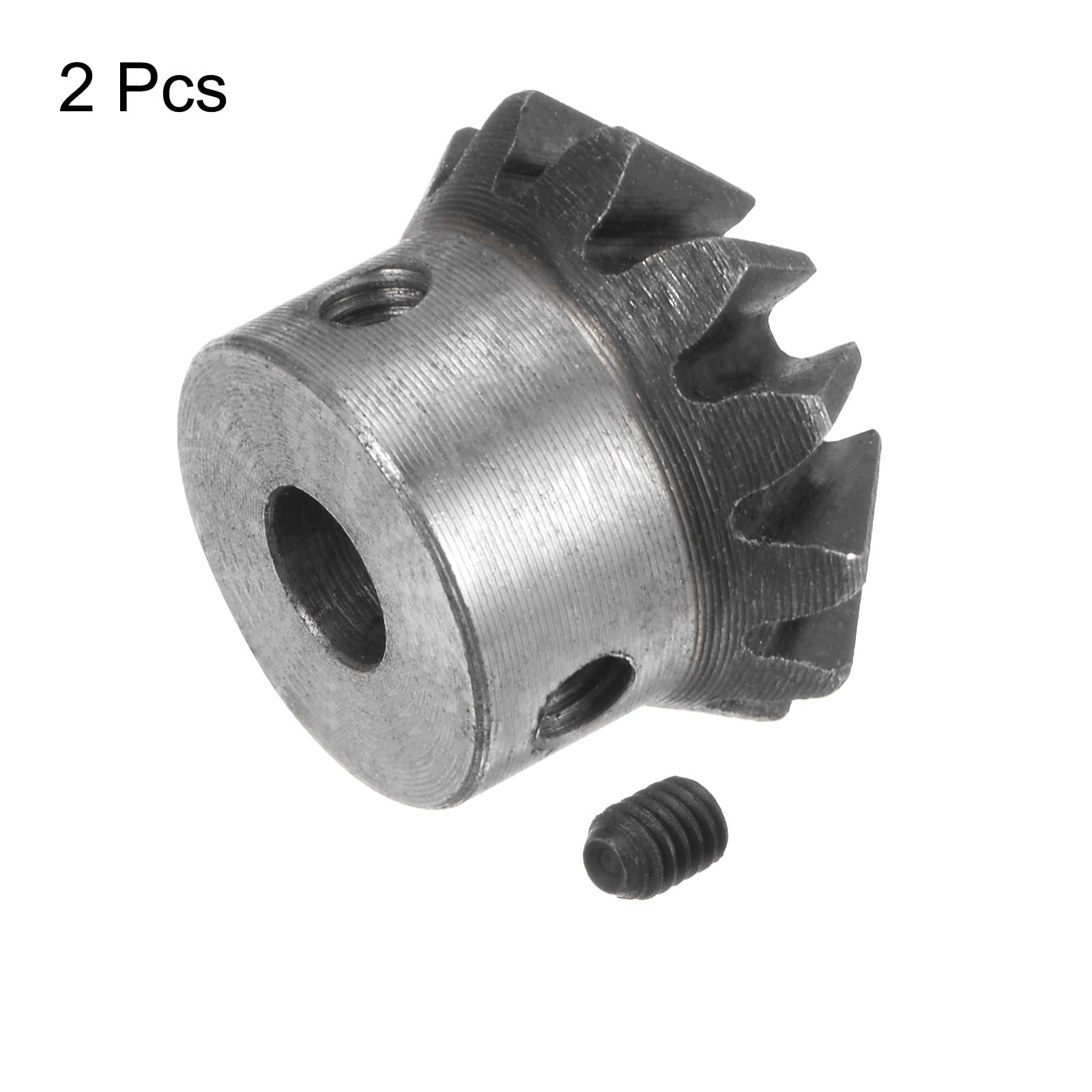 HARFINGTON 2pcs 1M 12 Teeth Bevel Gear - 6mm Shaft Hole 1:1 Ratio 45# Steel 2 Module 90 Degree Tapered Pinion Gear for Mechanical Hardware & DIY Projects - Perfect for Robotics, RC Cars, and Industrial Machinery